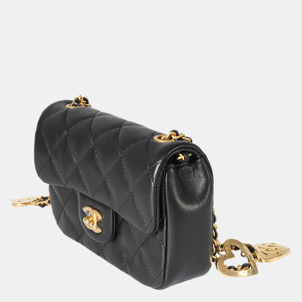 

Chanel Black Quilted Lambskin Leather 2022 Mini Flap Bag