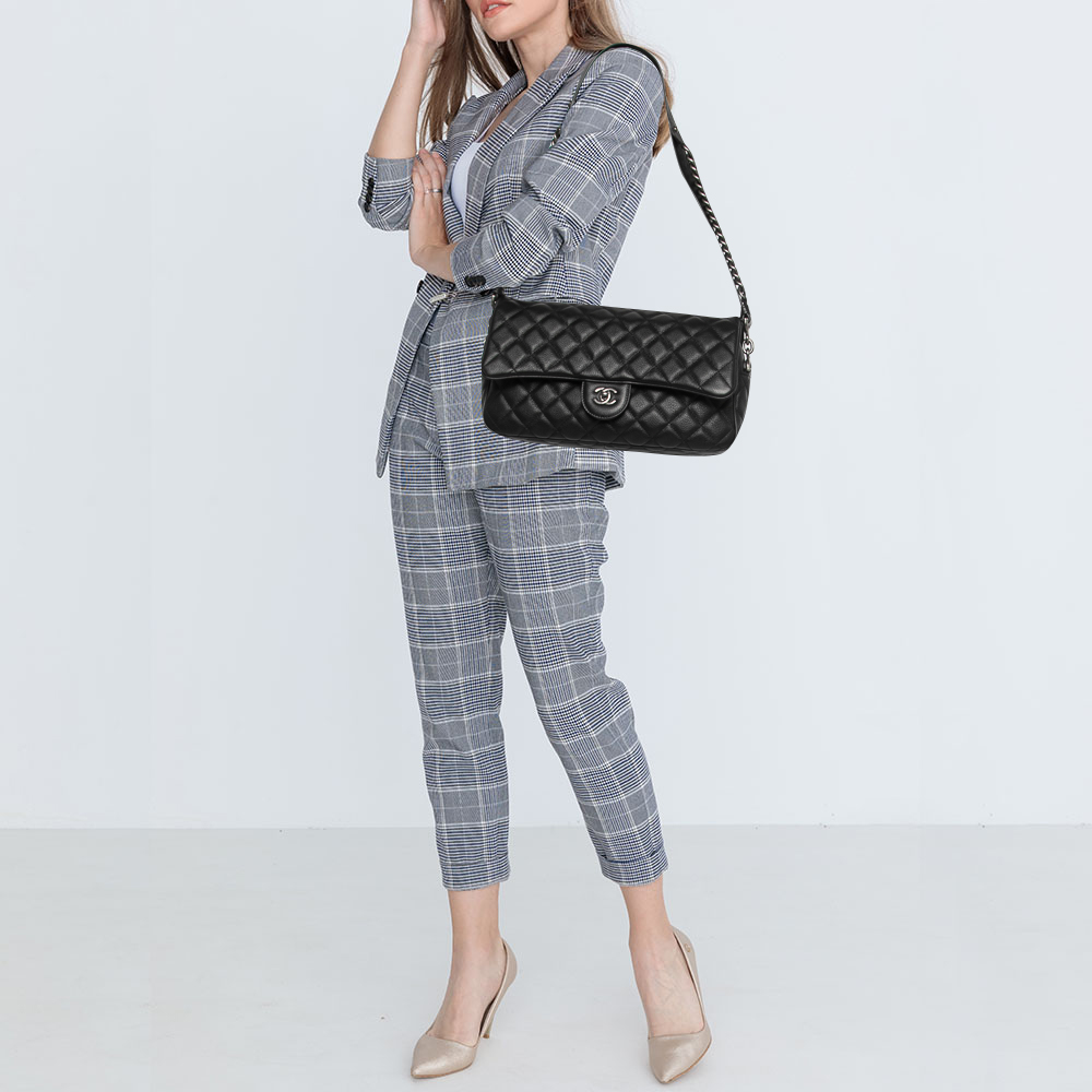 

Chanel Black Quilted Leather Large Casual Rock Flap Bag