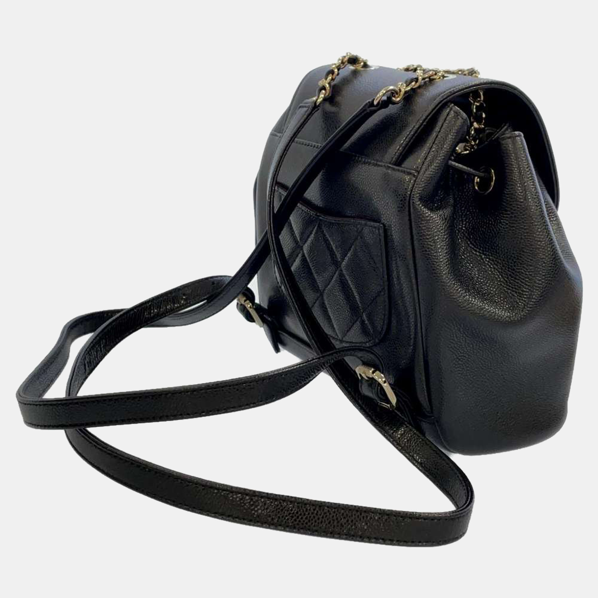 

Chanel Black Quilted Leather CC Backpack