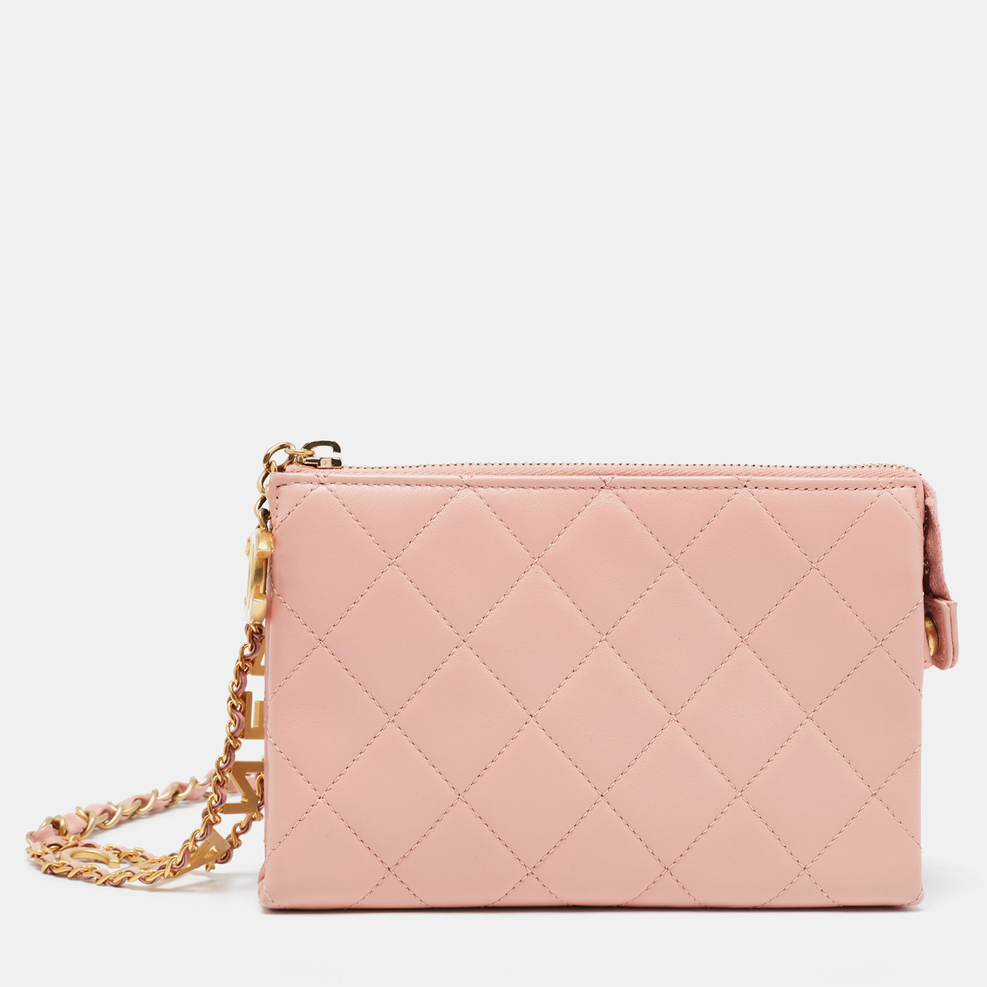 Pre-owned Pink Quilted Leather Waist Bag