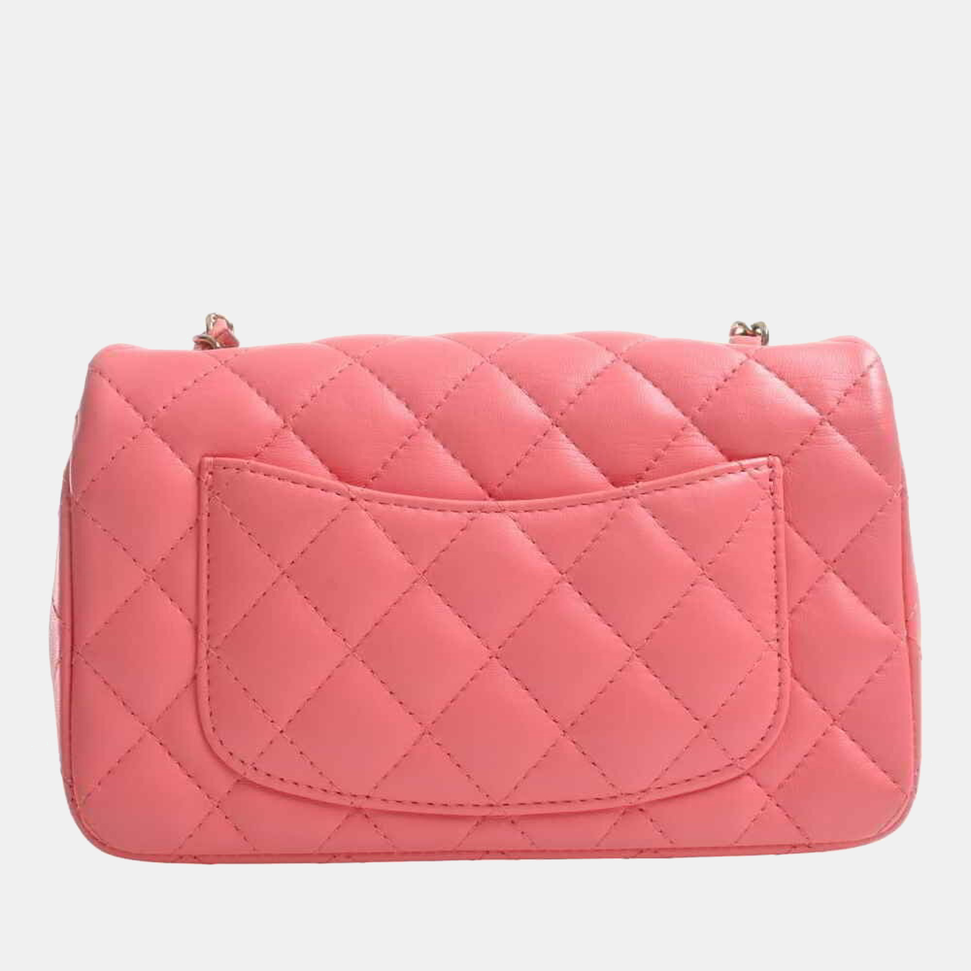 

Chanel Pink Leather Classic Rectangular Mini Flap Bag