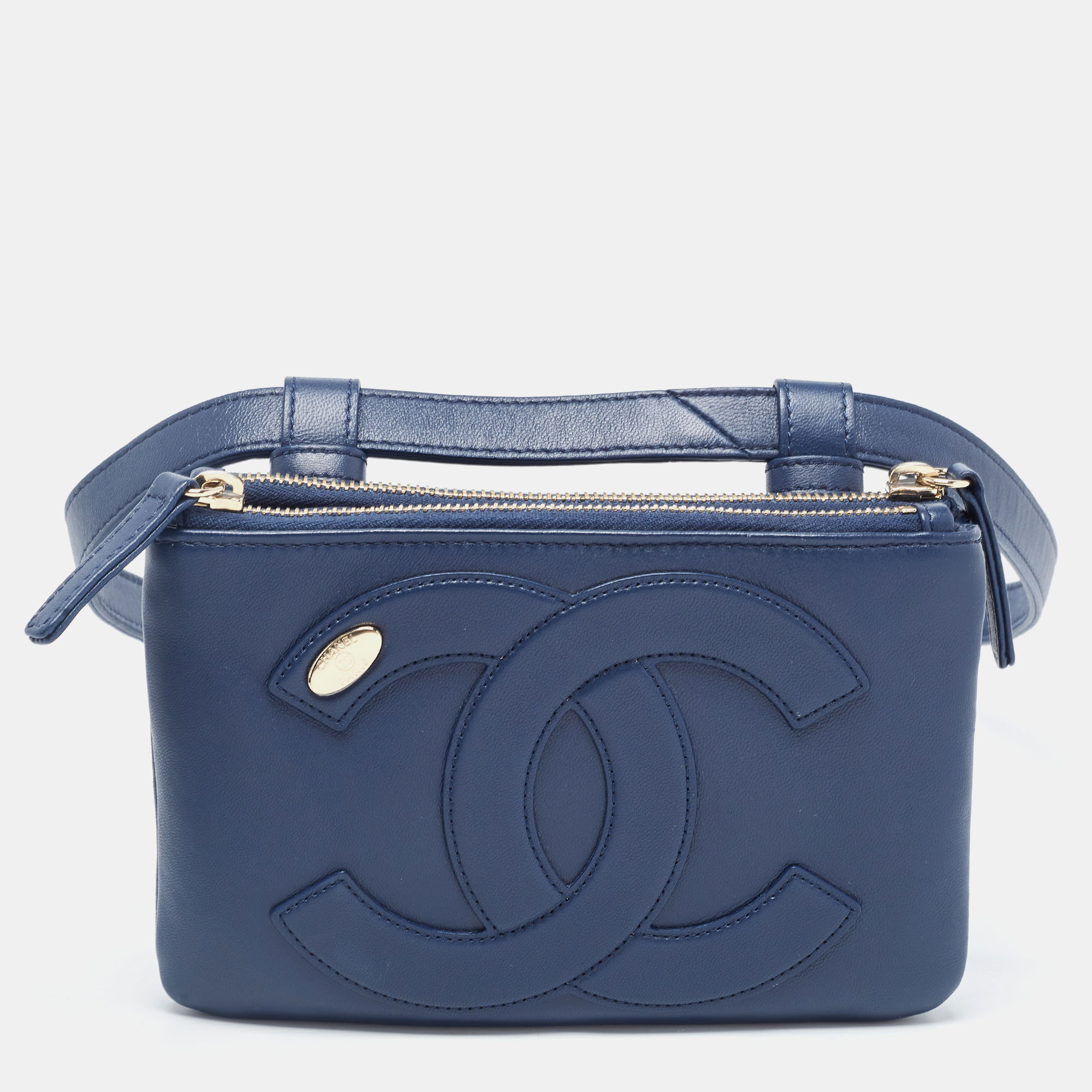 

Chanel Blue Leather CC Mania Waist Bag, Green