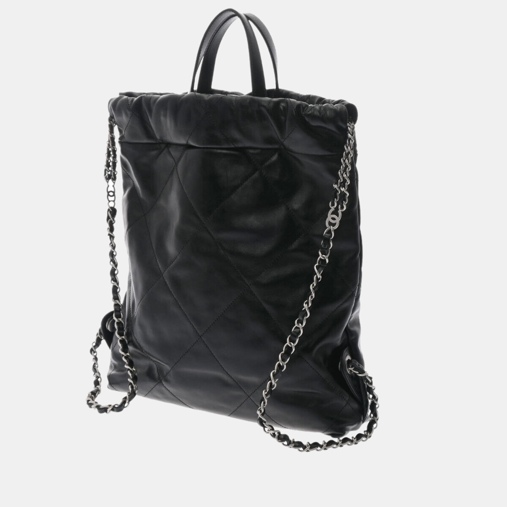 

Chanel Black Shiny Calf Leather 22 Backpack