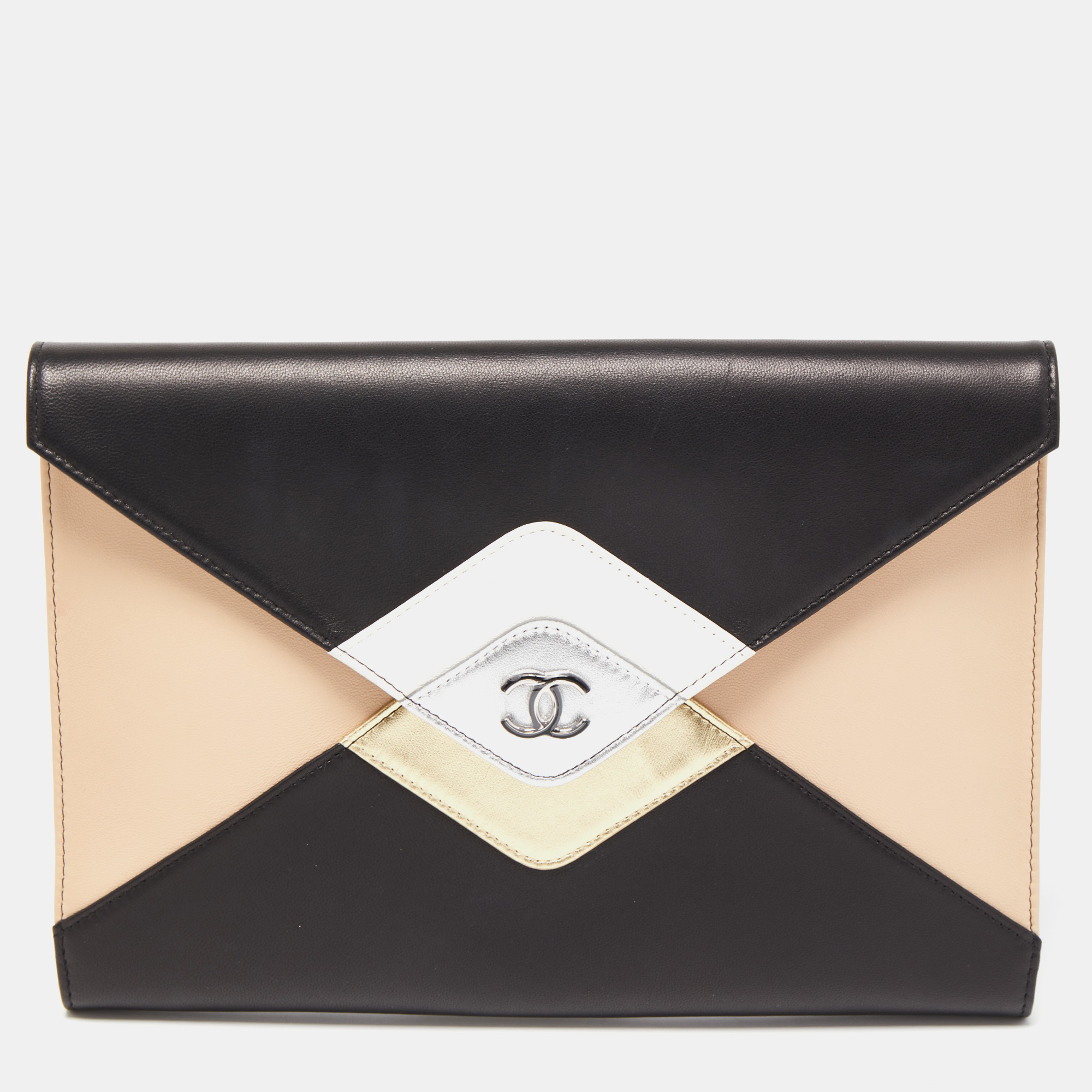 Pre-owned Chanel Multicolor Leather Cc Clutch