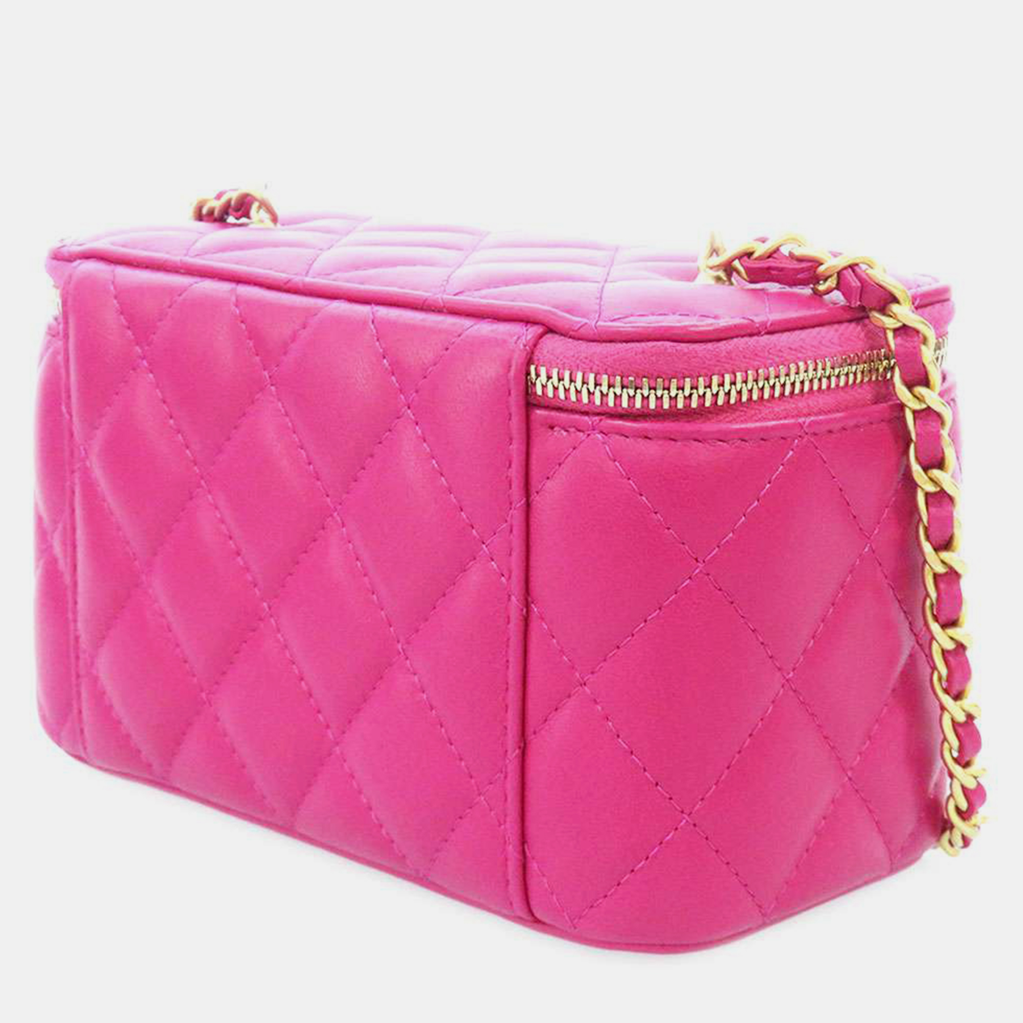 

Chanel Pink Leather Vanity Case Shoulder Bag