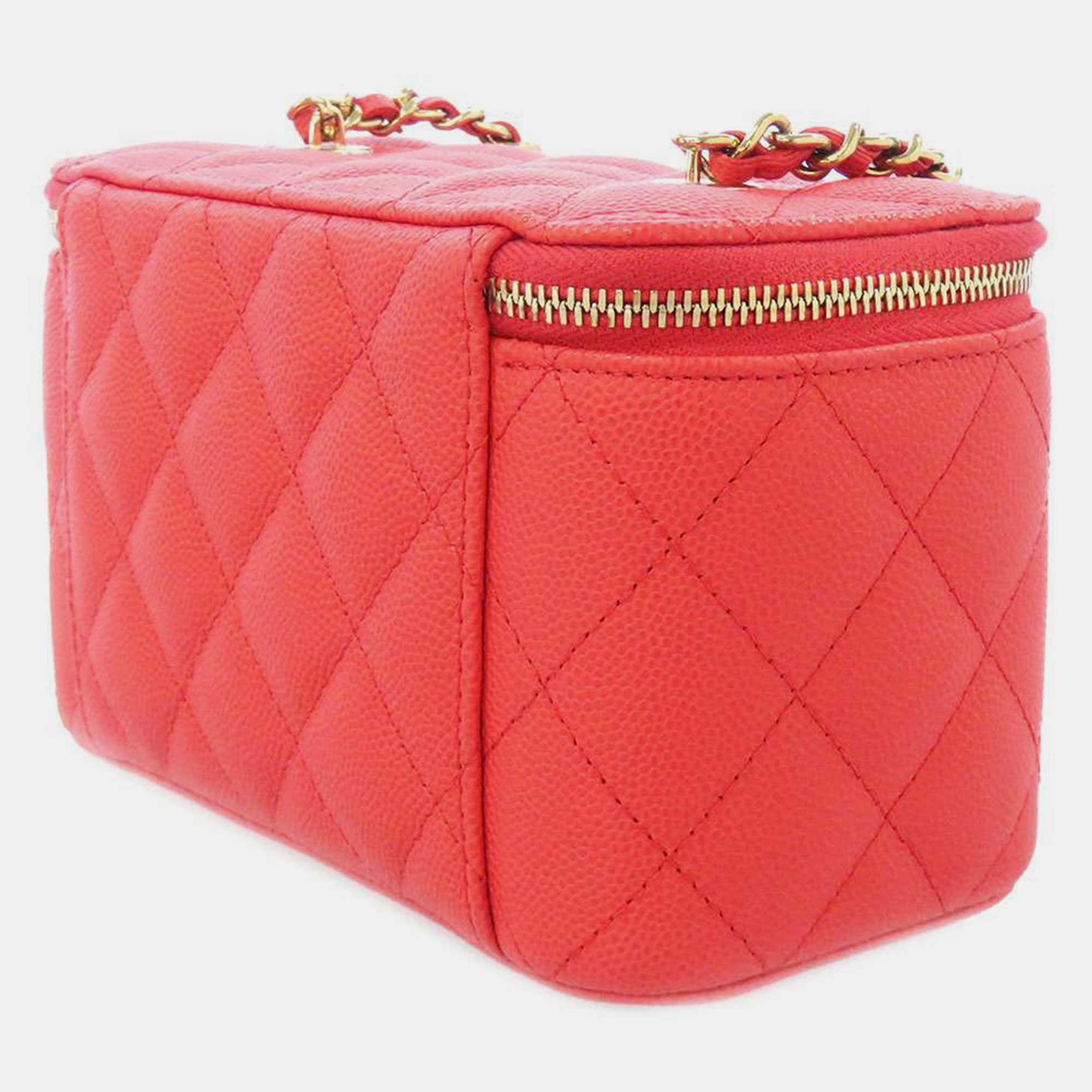 

Chanel Red Leather Vanity Case Shoulder Bag