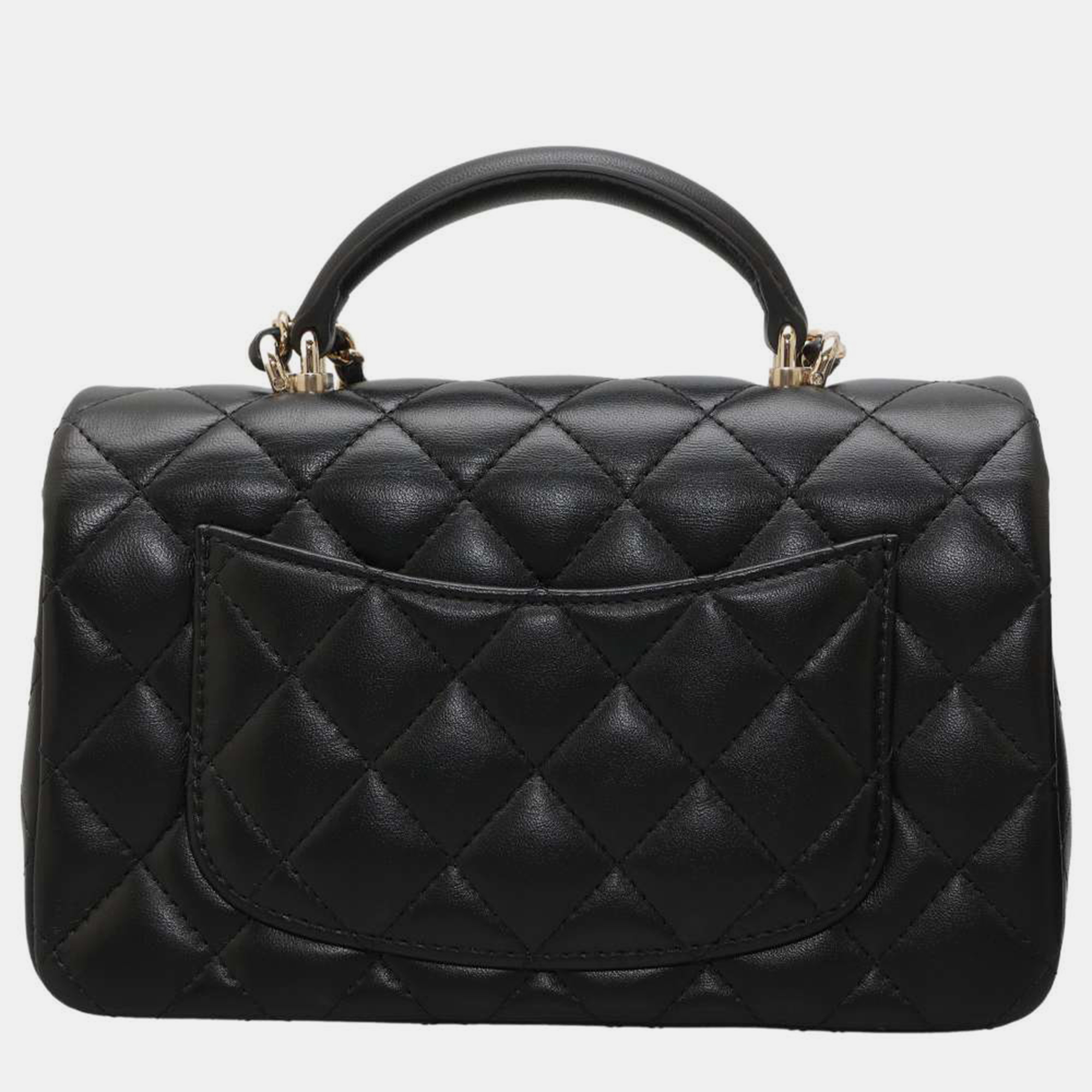 

Chanel Black Leather Rectangular Mini Top Handle Flap Bag