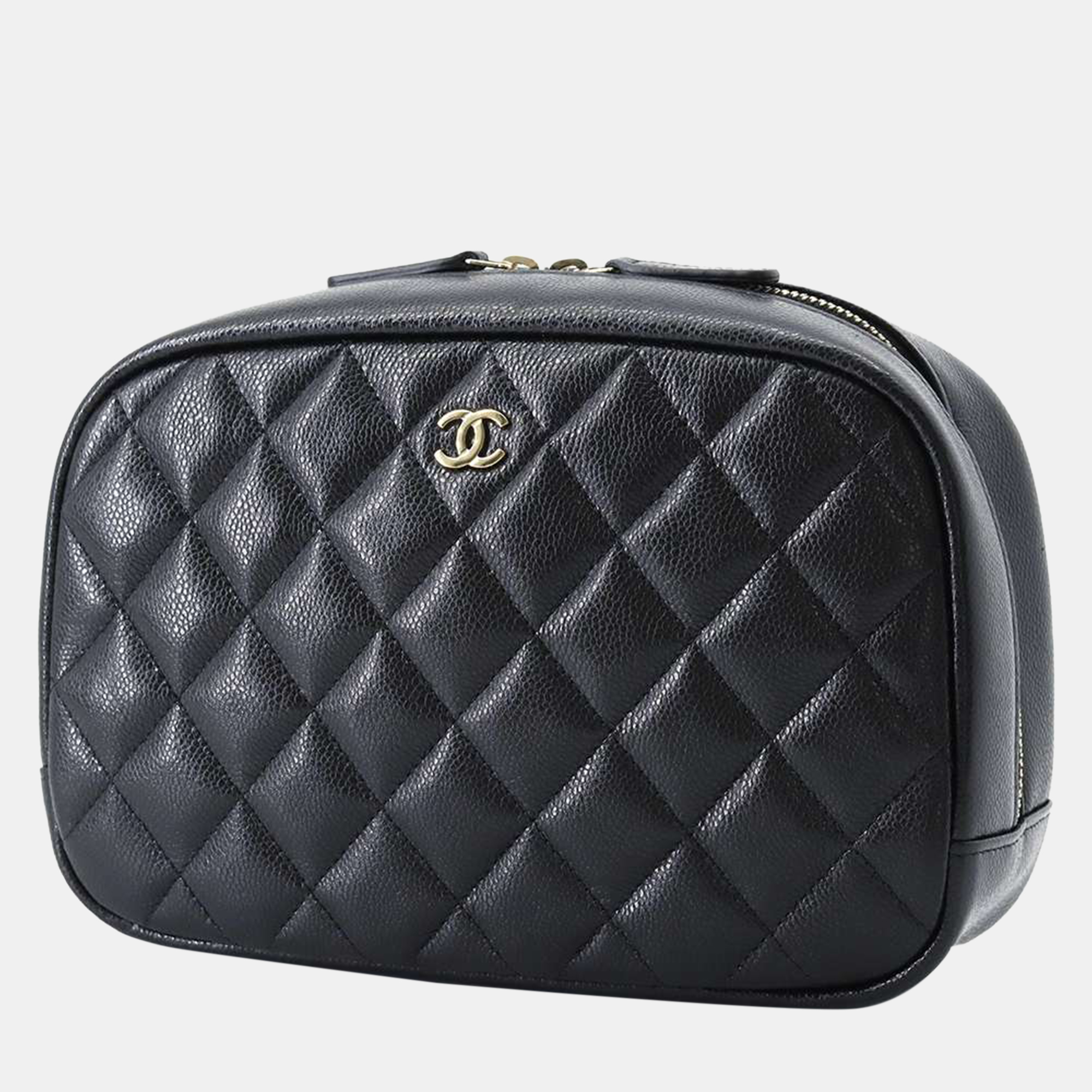 Pre-owned Chanel Black Caviar Leather Classic Cosmetic Pouch