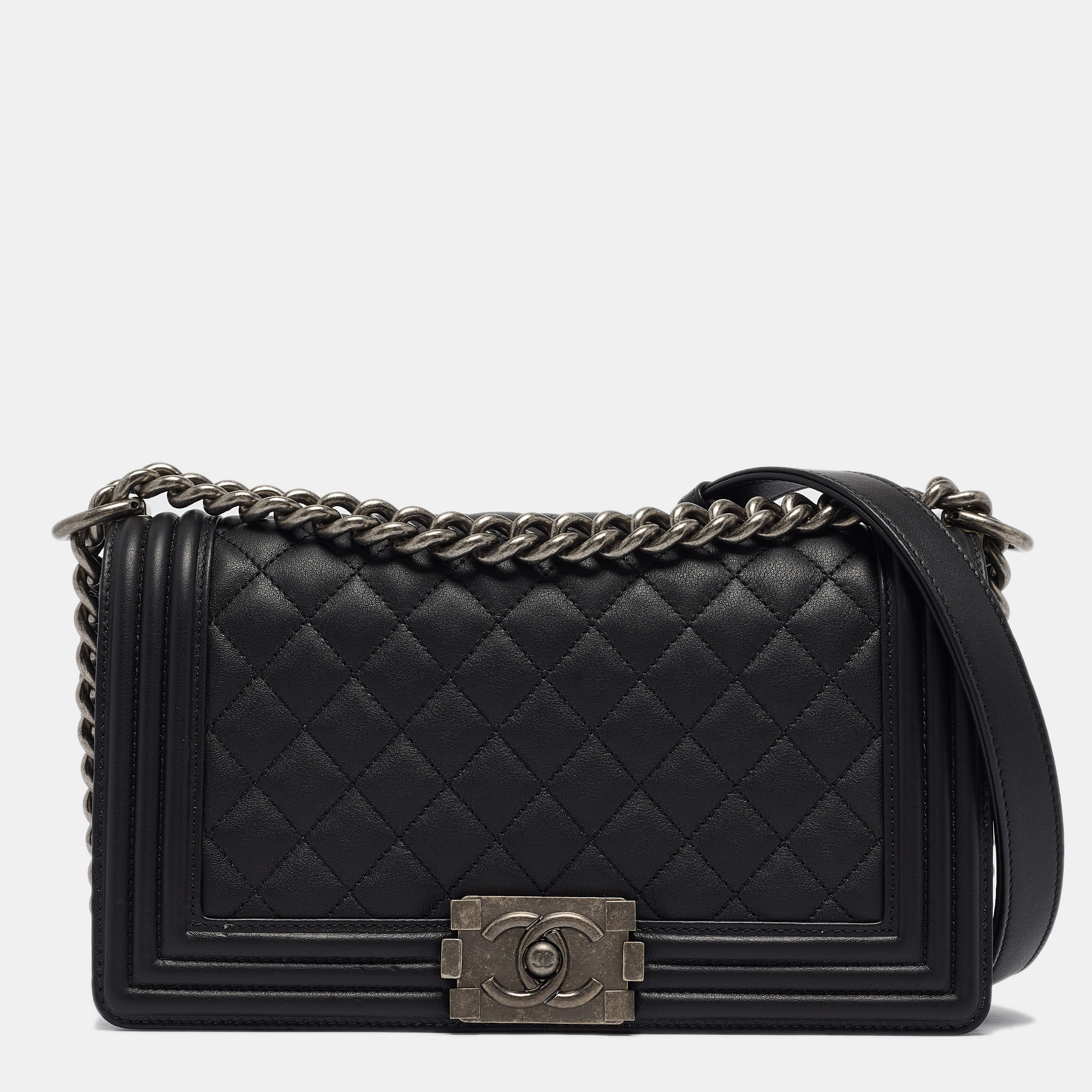 

Chanel Black Quilted Leather  Boy Flap Bag