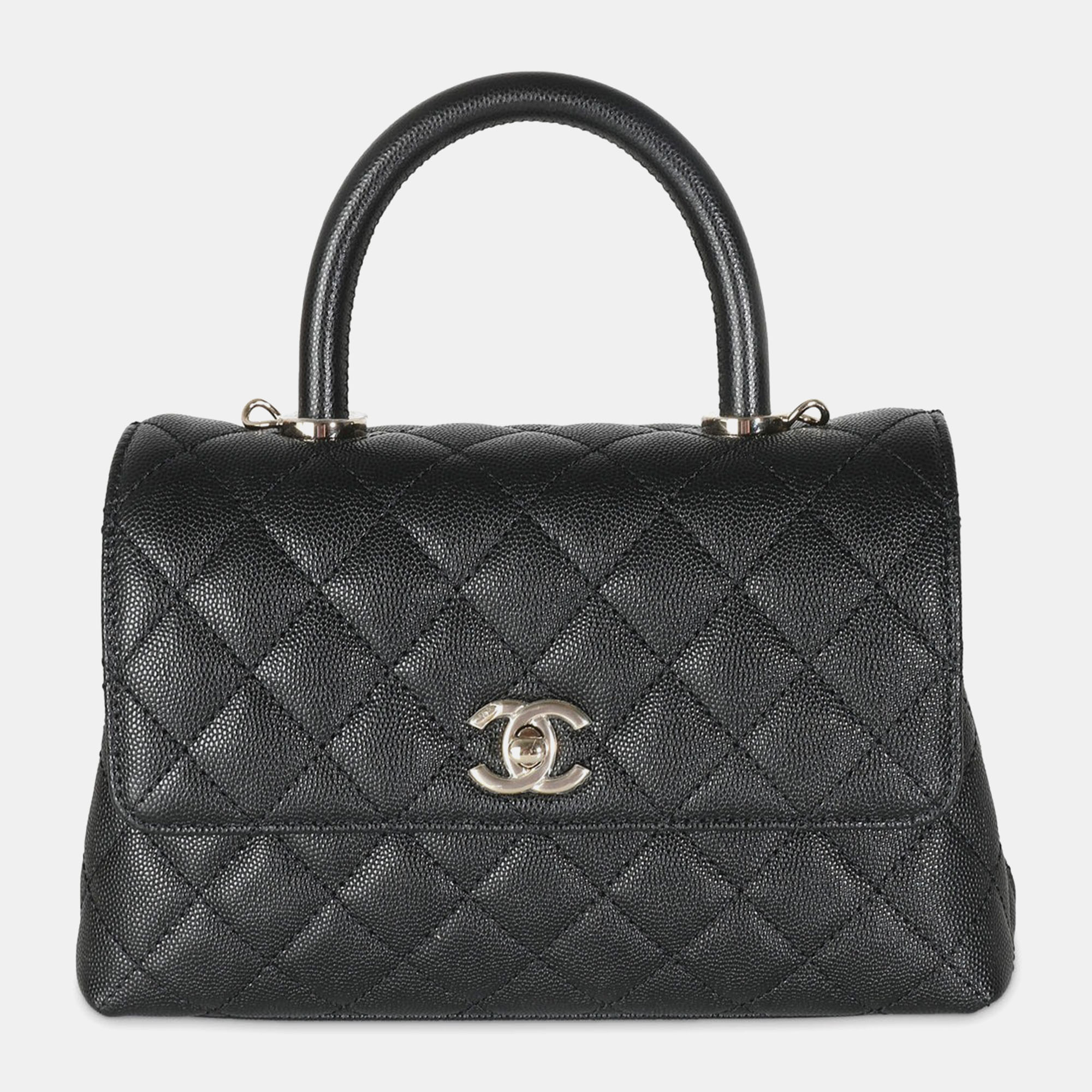 

Chanel Black Caviar Leather Small Coco Top Handle Bag
