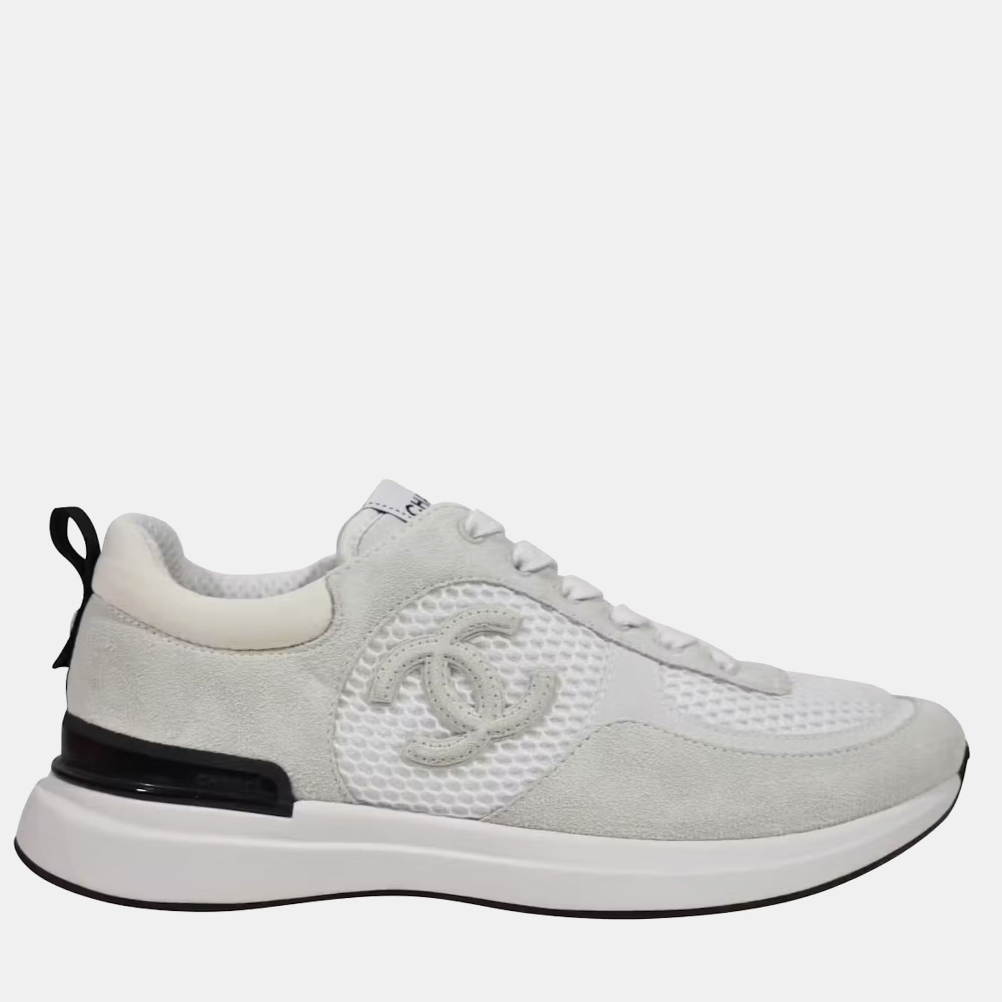 

Chanel White Black Logo Sneakers Size EU