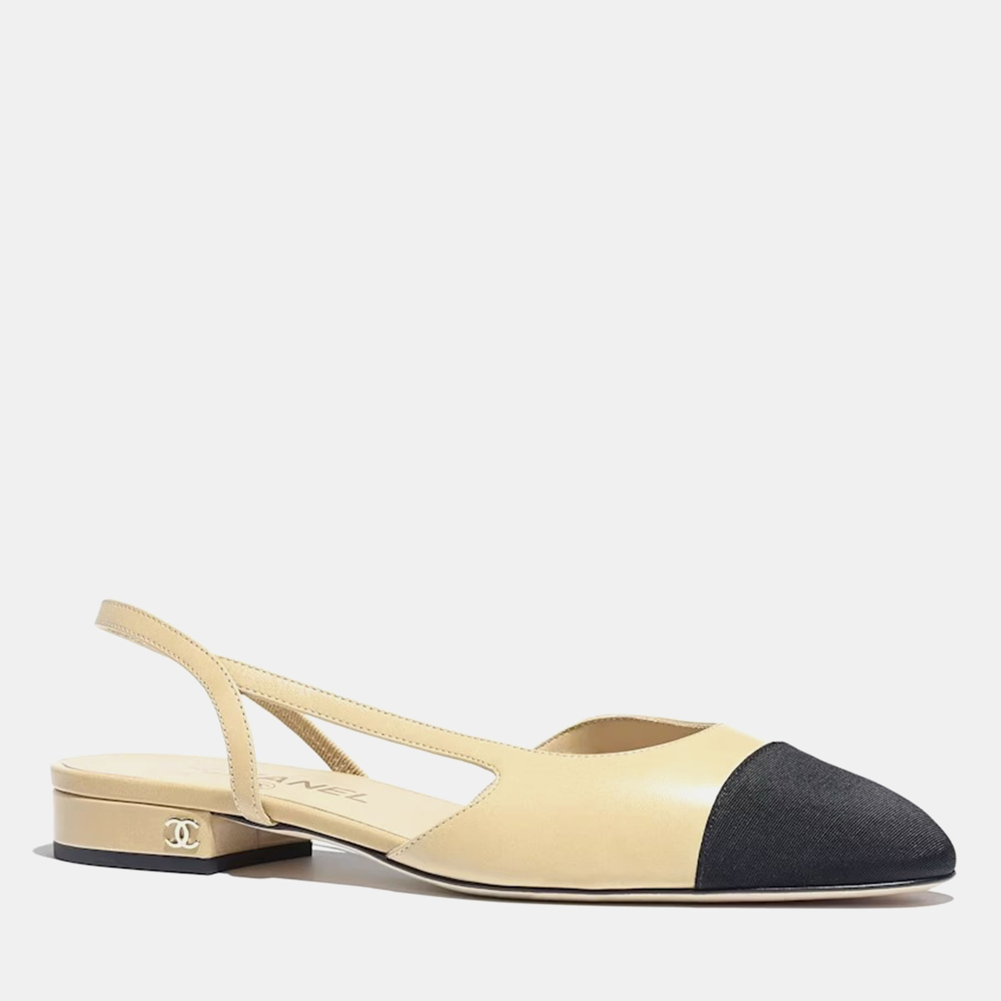 

Chanel Beige Goatskin Slingback Flats Size EU