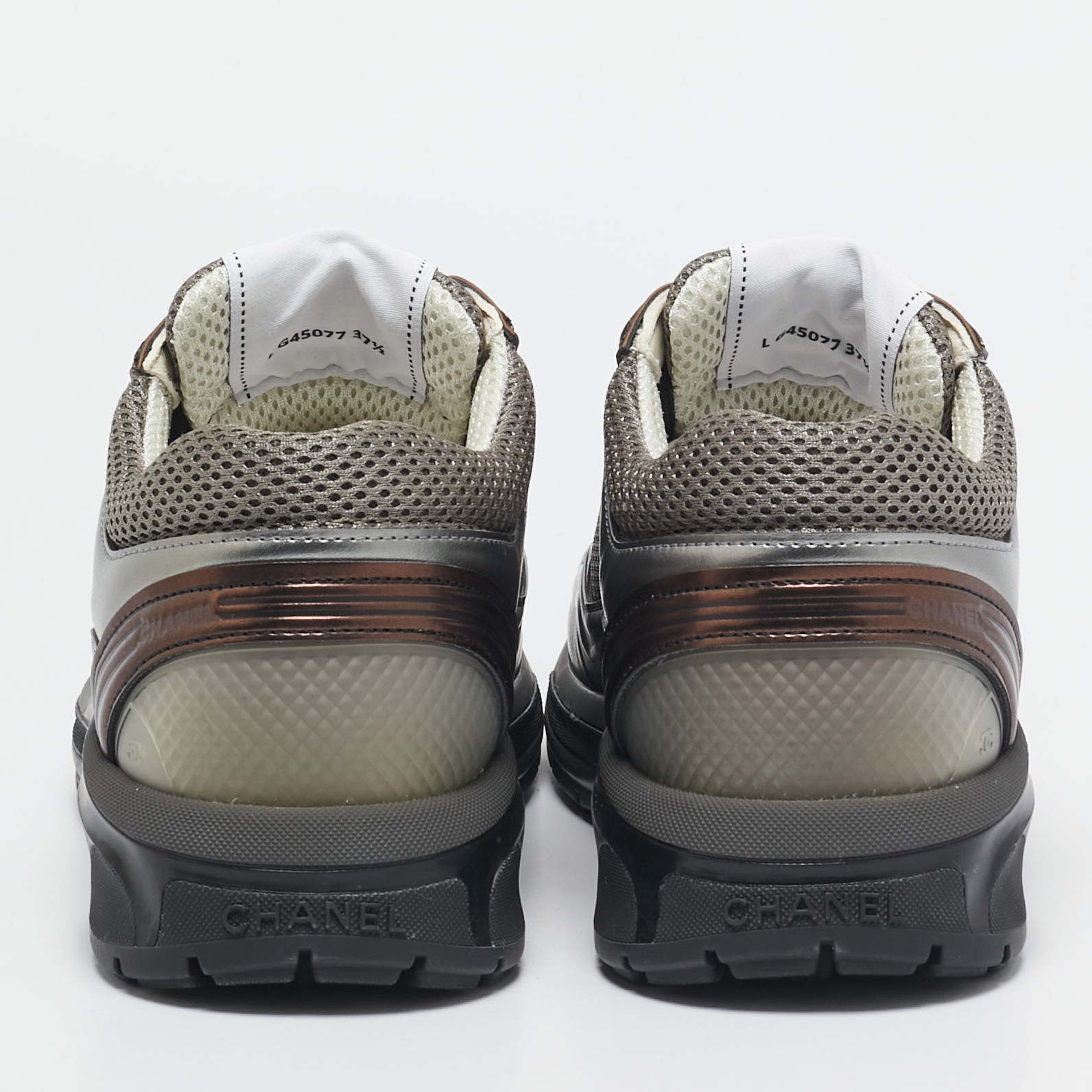 Chanel Multicolor Leather and Mesh CC Low Top Sneakers Size 37.5 