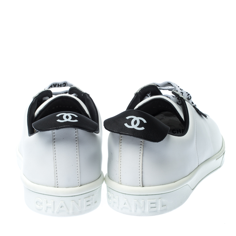 Chanel White Leather Weekender Lace Up Sneakers Size 40 Chanel | TLC