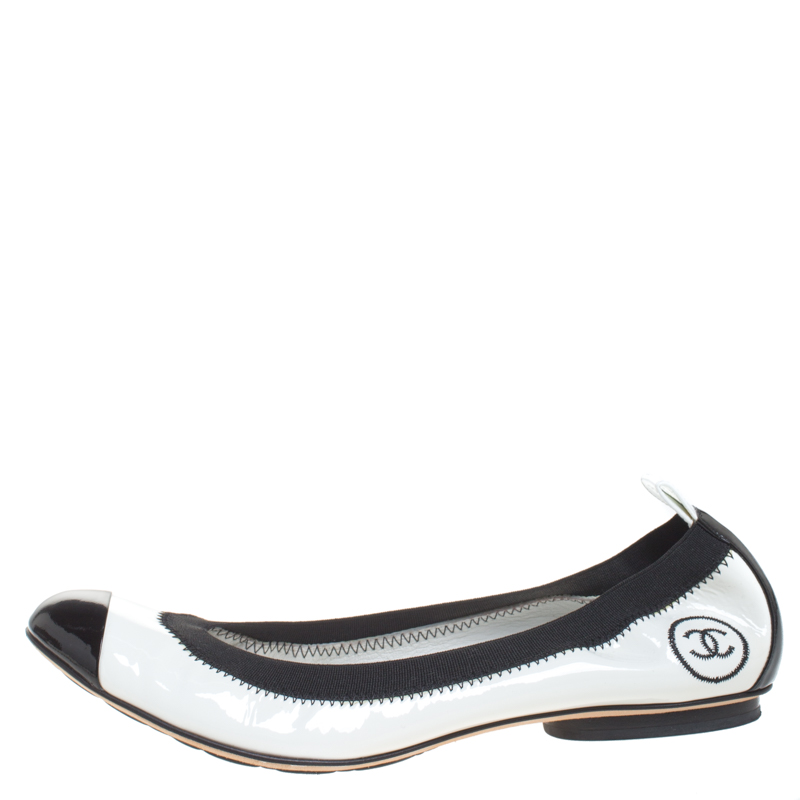 white patent leather flats