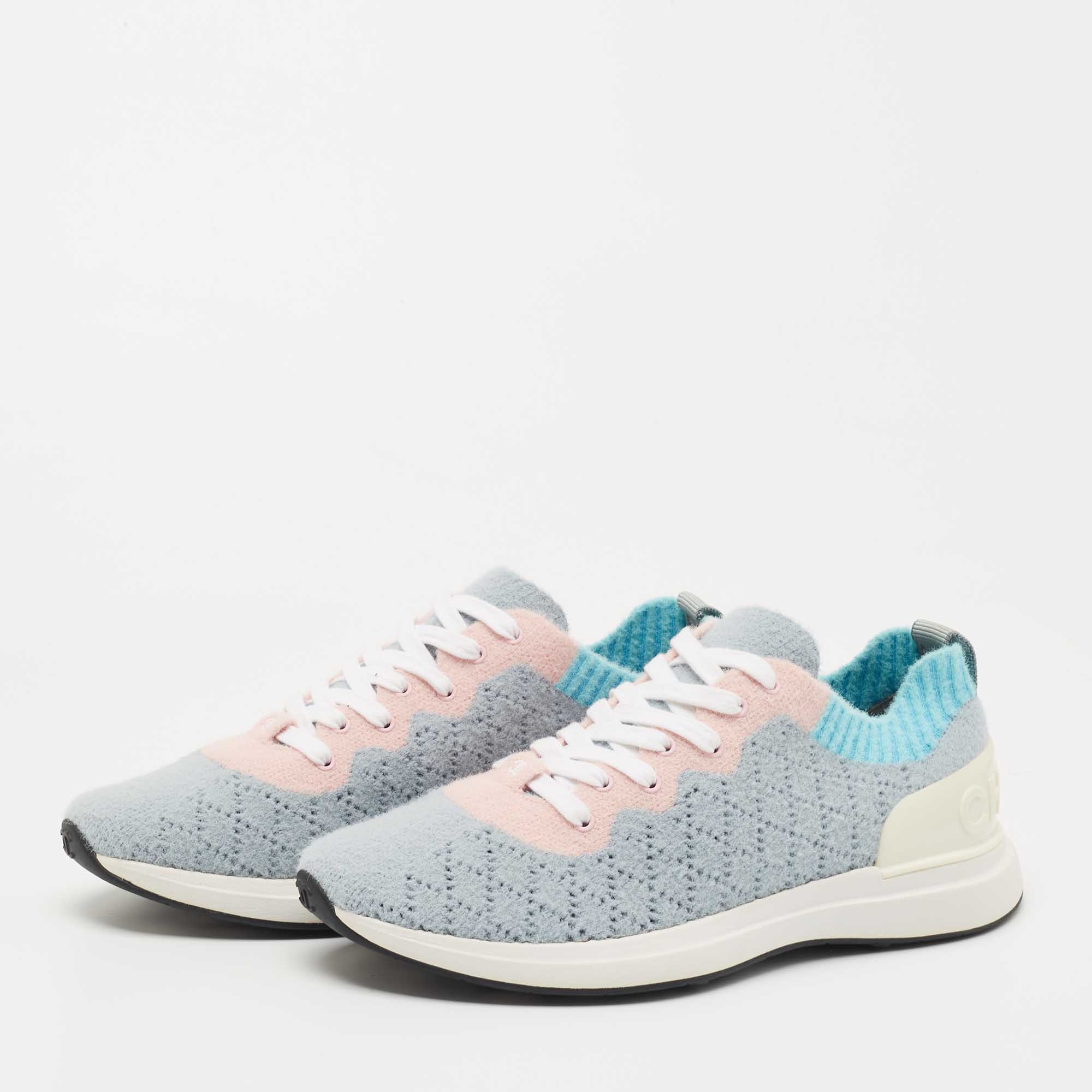 

Chanel Multicolor Quilted Knit Sock Sneakers Size, Metallic