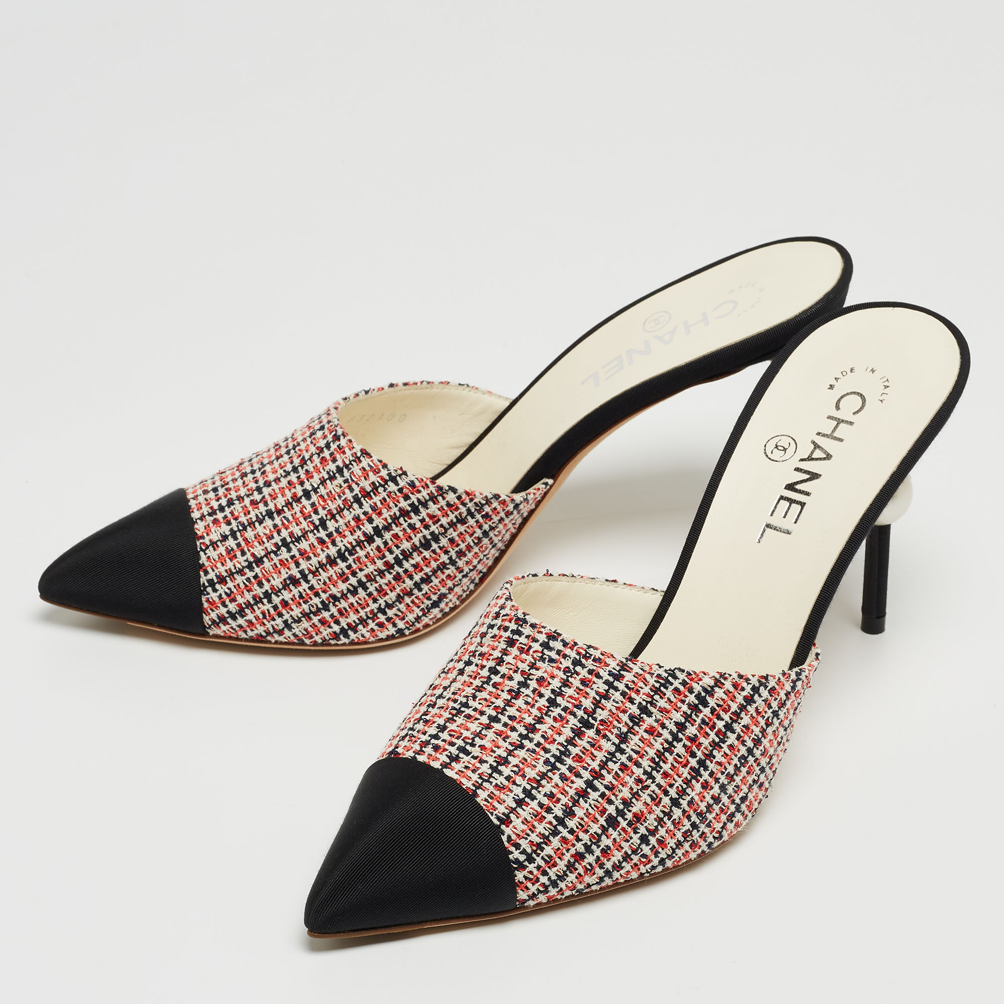 

Chanel Multicolor Canvas Mules Size