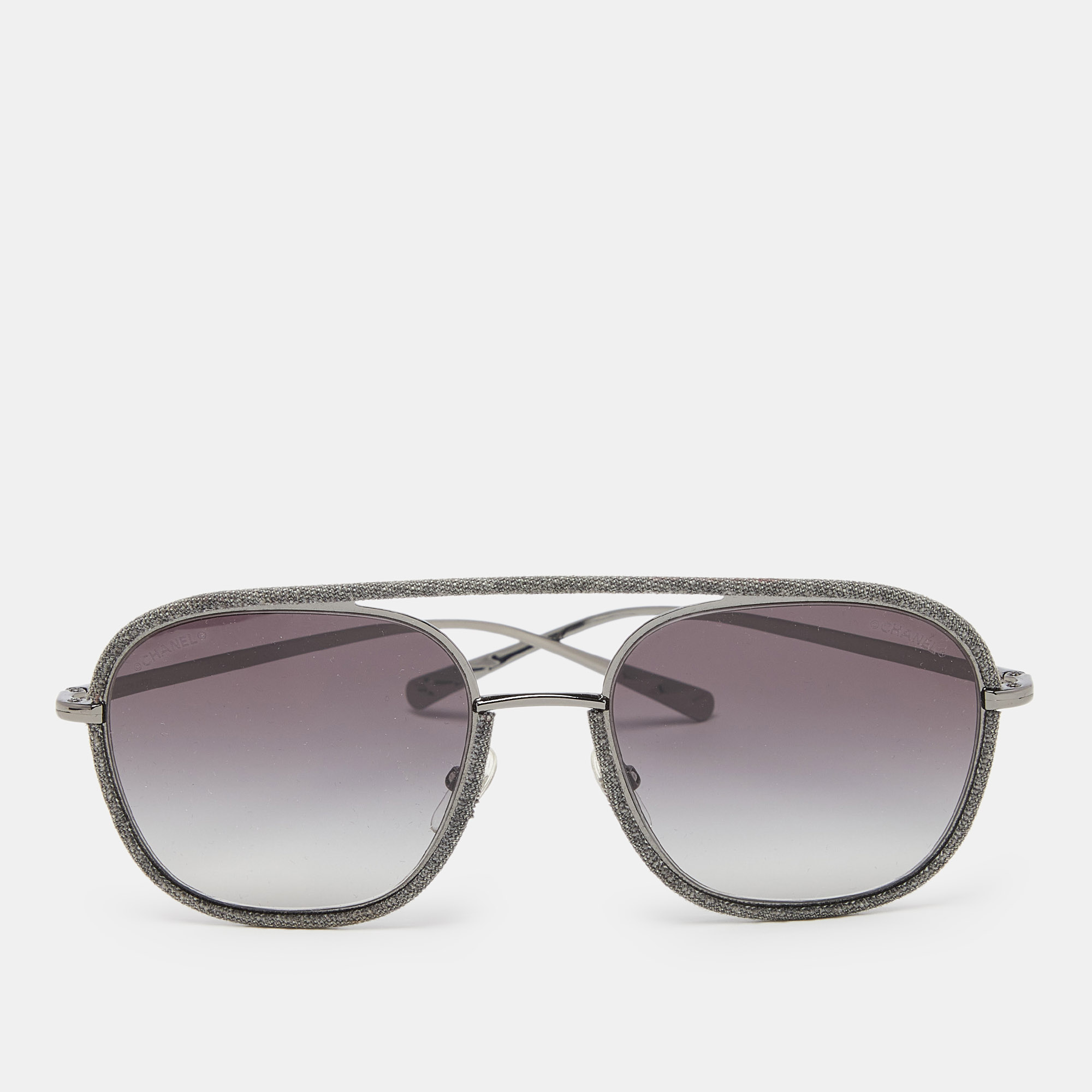 

Chanel Gunmetal Tone/Grey Gradient 4249 Pilot Sunglasses