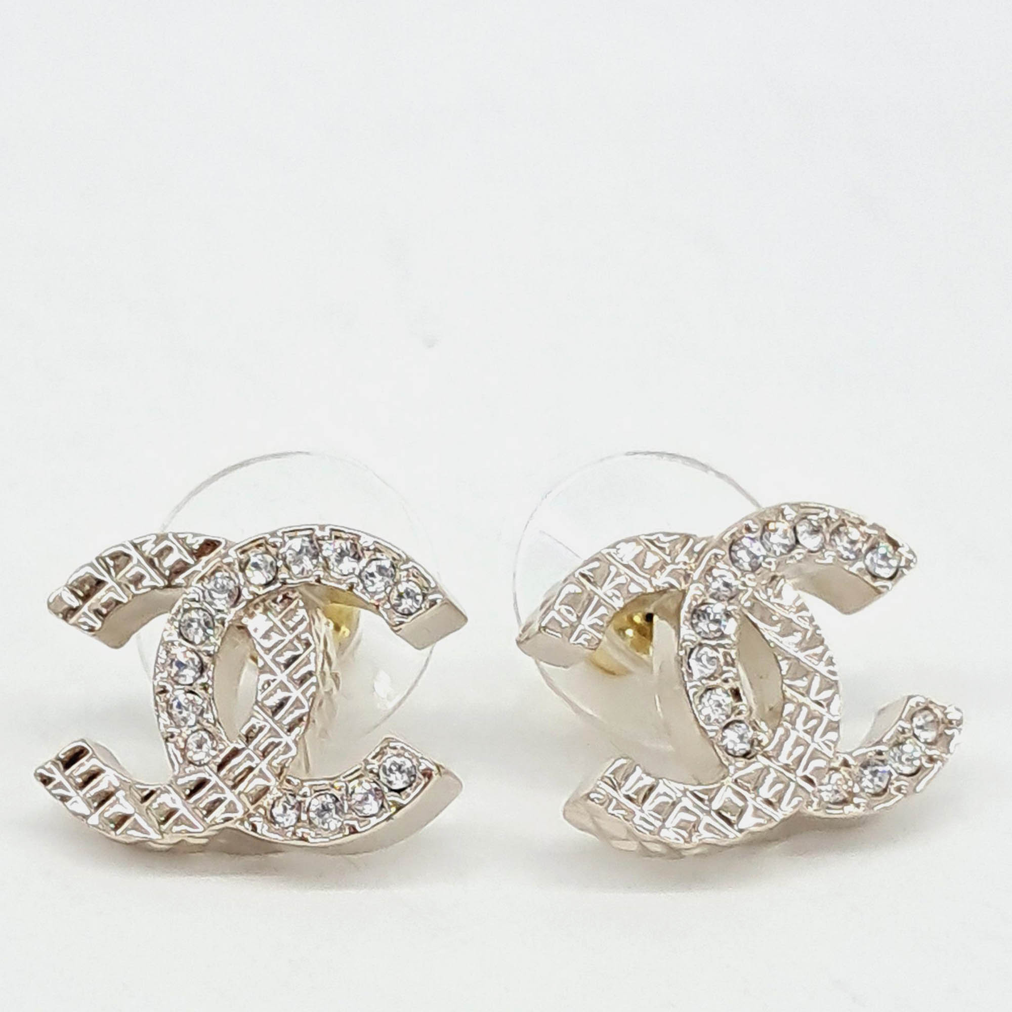 

Chanel Gold Tone CC Embellished Earrings