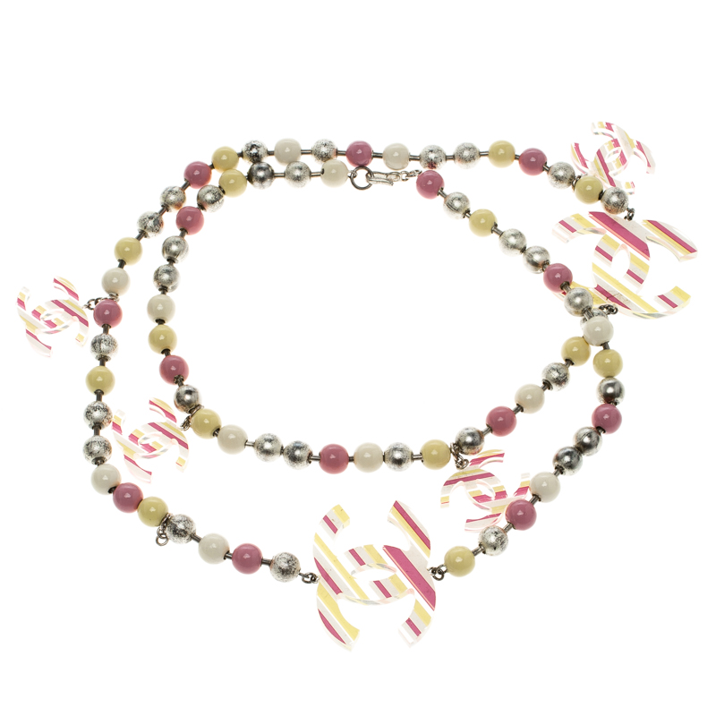 Pre Owned Chanel CC Multicolor Beaded Necklace/Belt