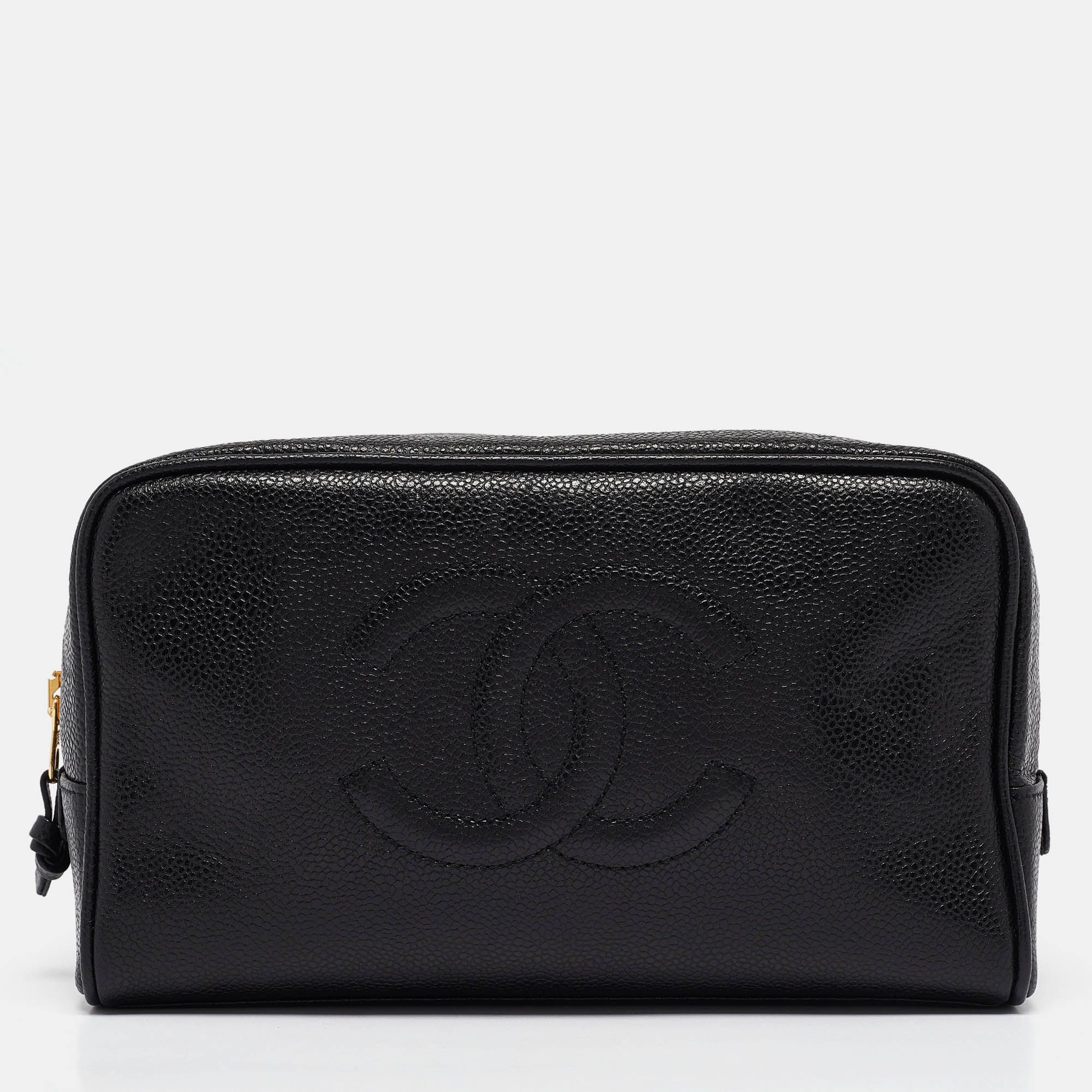 

Chanel Black Caviar Leather CC Cosmetic Pouch
