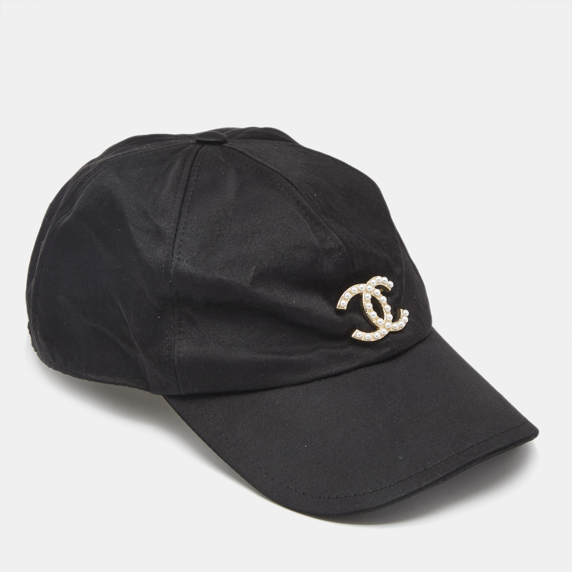 

Chanel Black Pearl CC Silk Baseball Cap