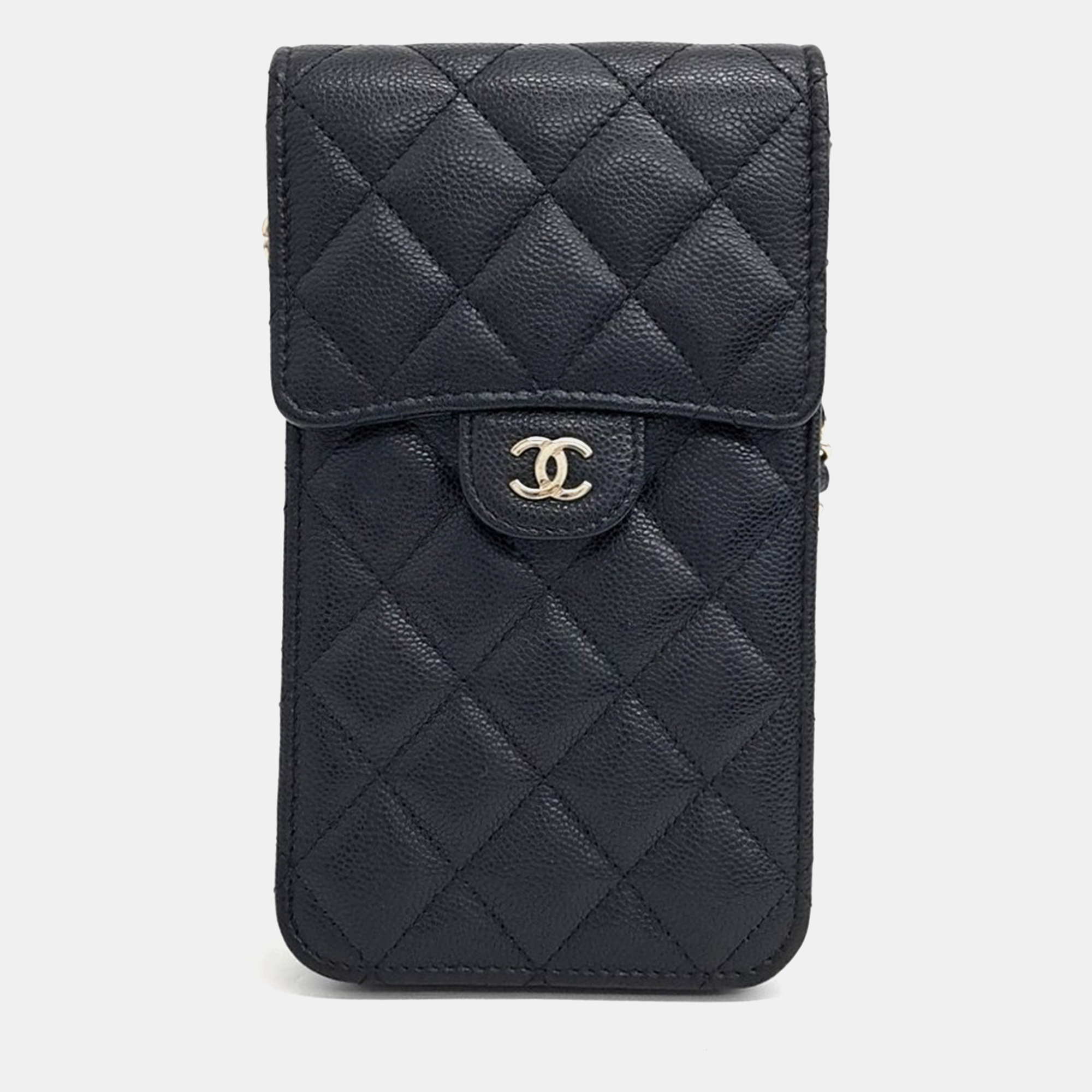 

Chanel Caviar Phone Holder Crossbody Bag, Black