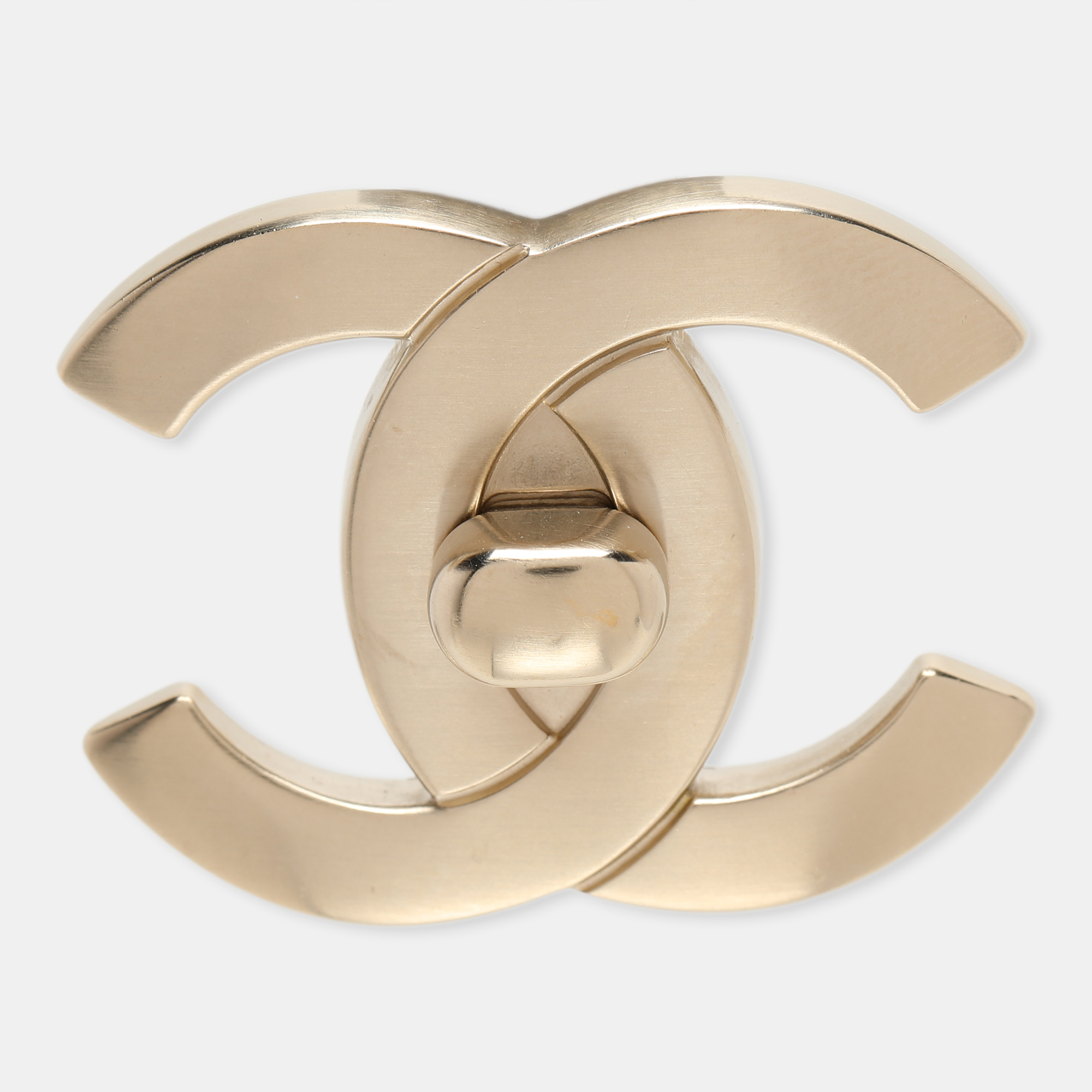 

Chanel Light Gold Tone Metal CC Brooch