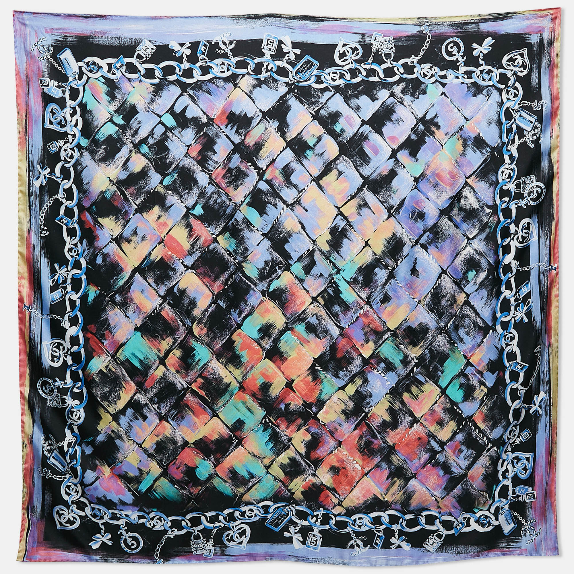 

Chanel Multicolor Abstract Print Silk Square Scarf