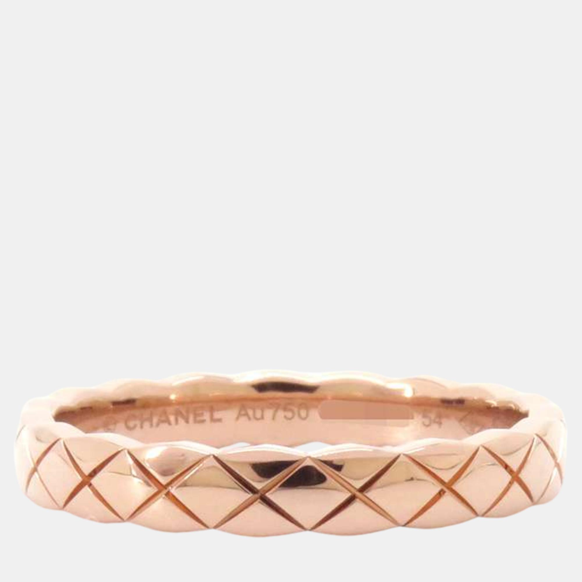 

Chanel 18K Pink Gold Coco Crash Ring Size