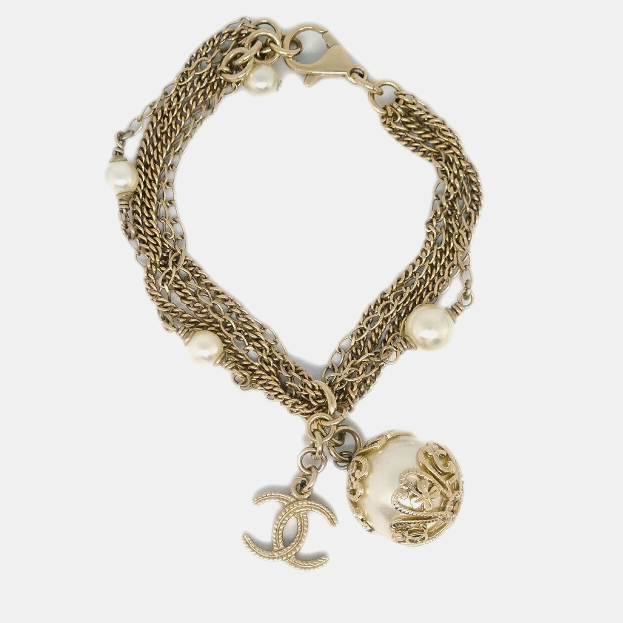 

Chanel Artificial Pearl Gold 06P Bracelet