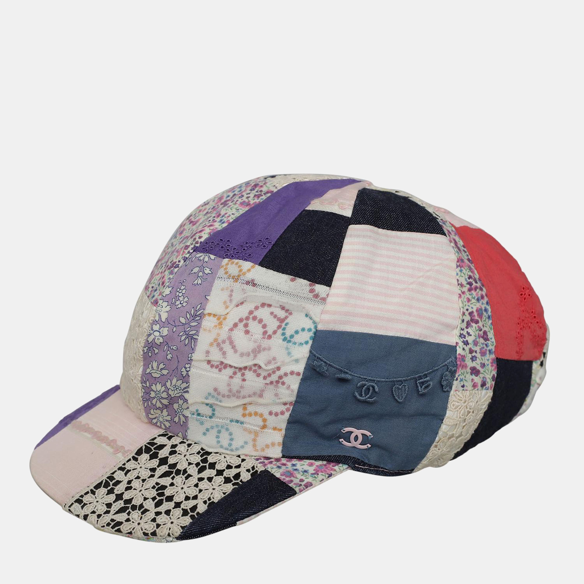 

Chanel Embroidered Patch Newsboy Hat, Multicolor