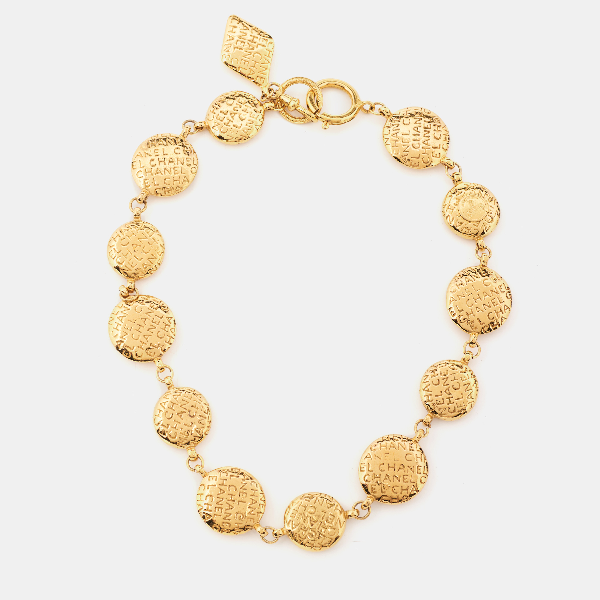 

Chanel Logo Gold Tone Necklace