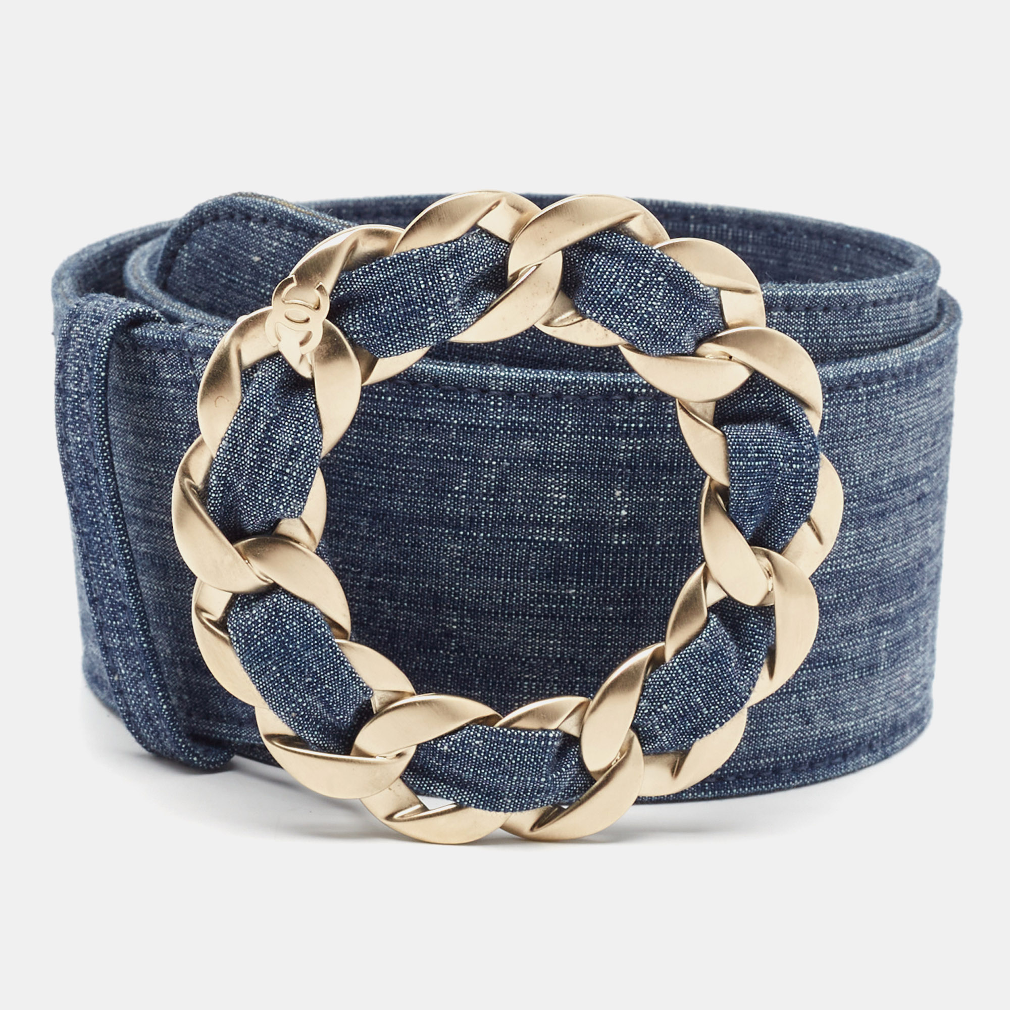 

Chanel Blue Denim Chain Buckle Belt