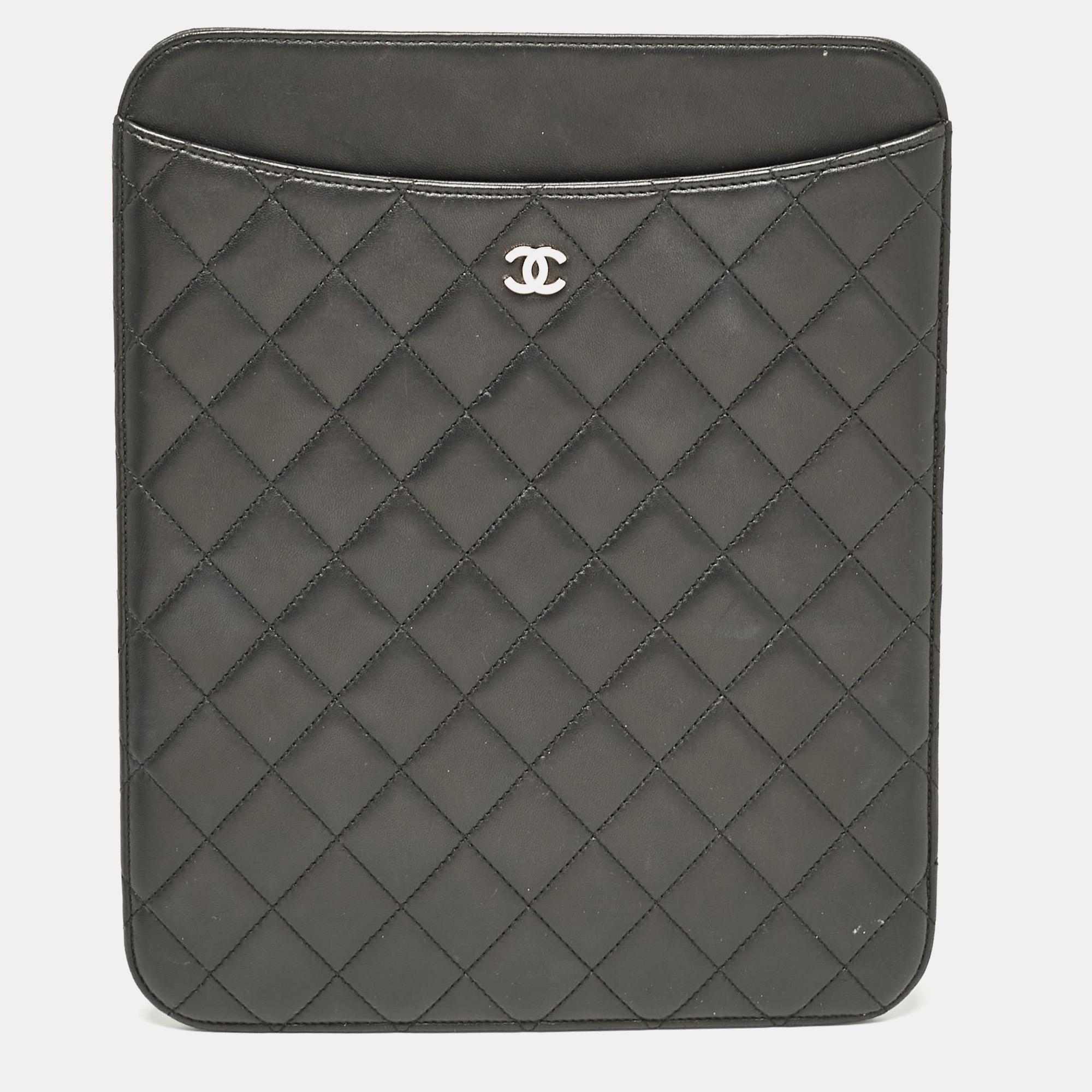 

Chanel Black Quilted Leather CC iPad Case