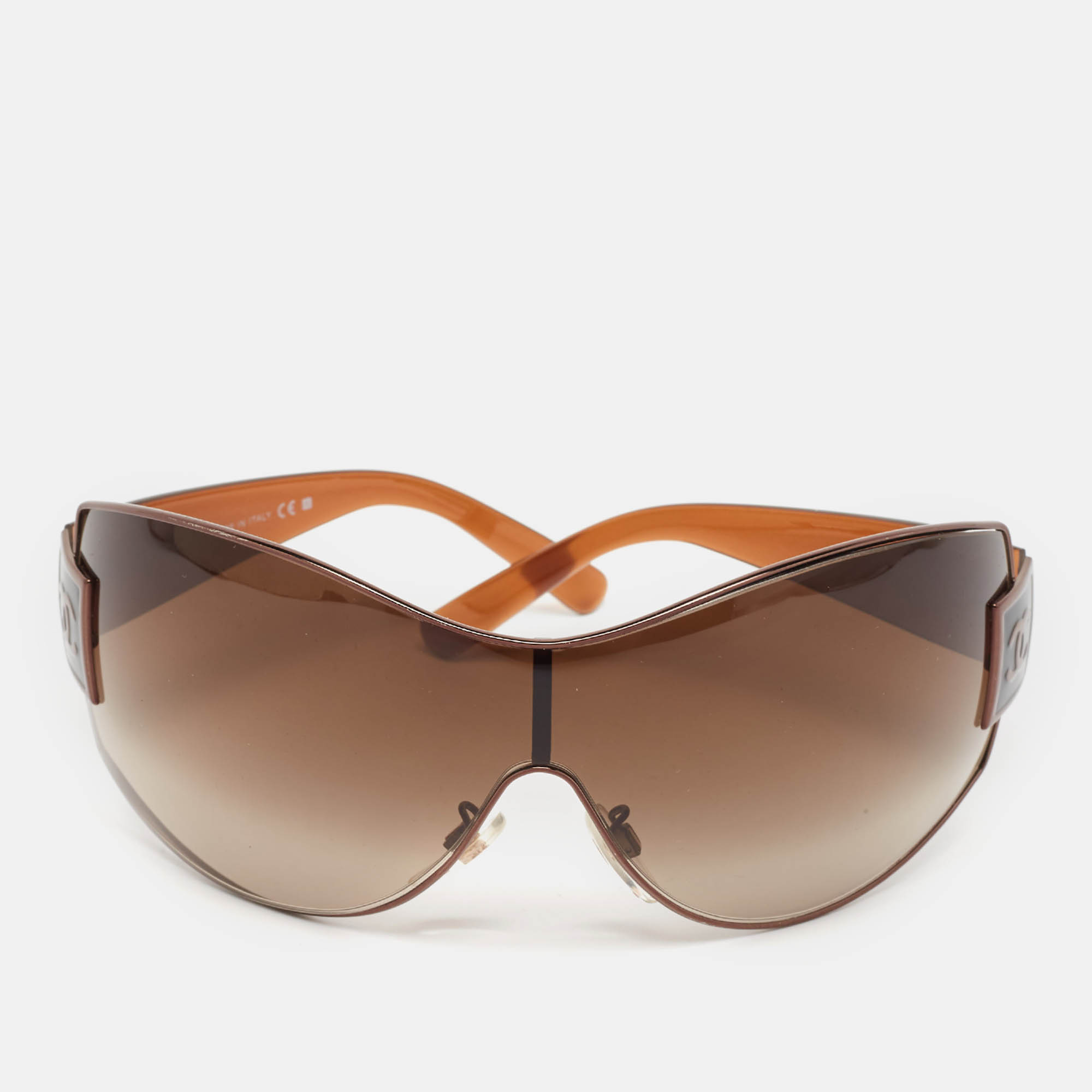 

Chanel Brown Gradient CC 4114 Oversized Shield Sunglasses