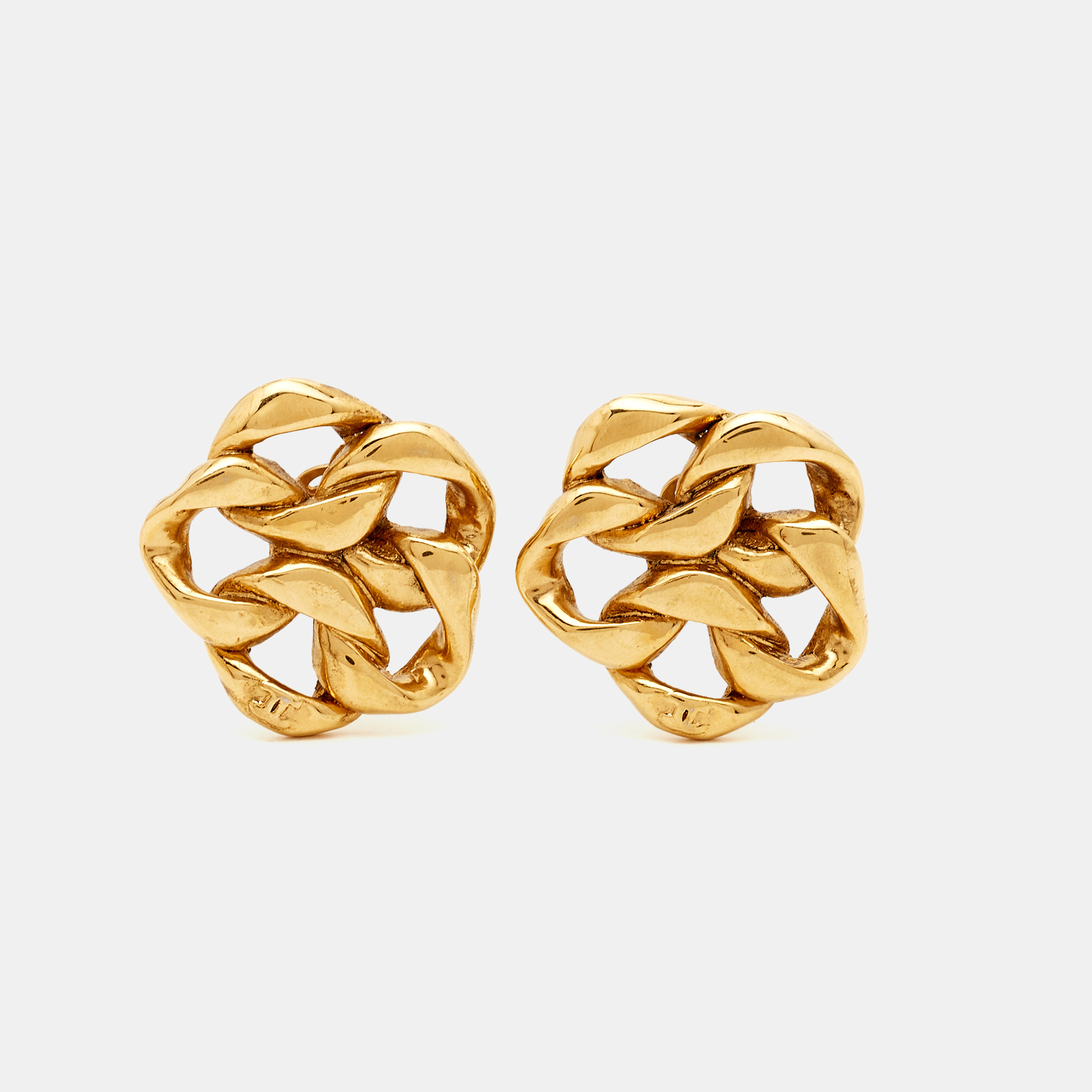 

Chanel Chain Link Motif Gold Tone Clip-on Stud Earrings