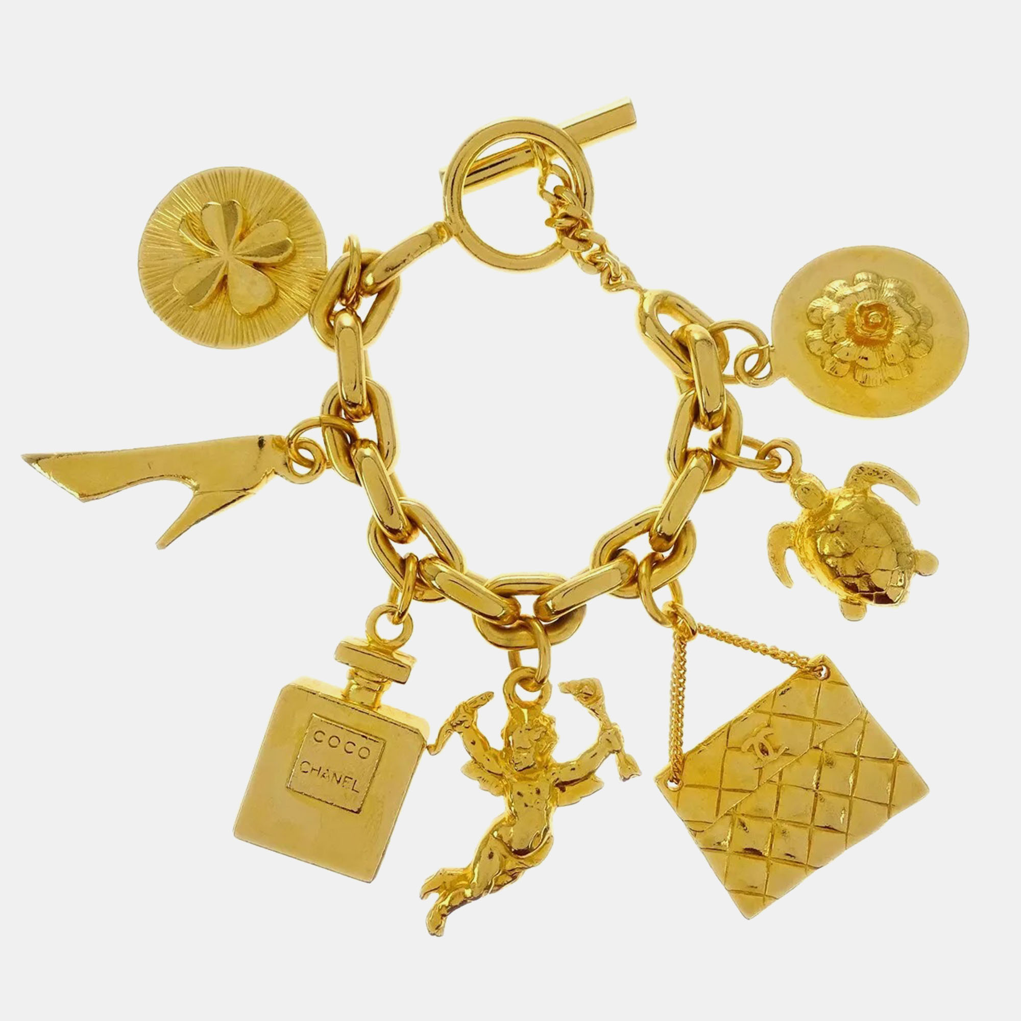 

Chanel Gold Icon Charm Bangle Bracelet