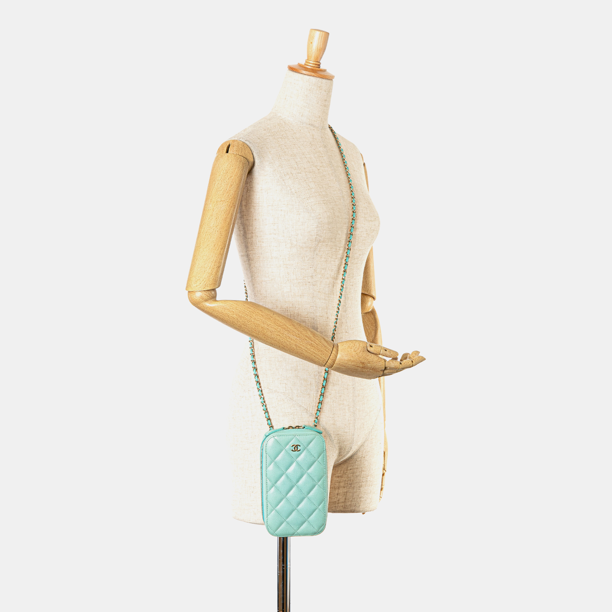 CC Quilted Caviar Zip Phone Case 