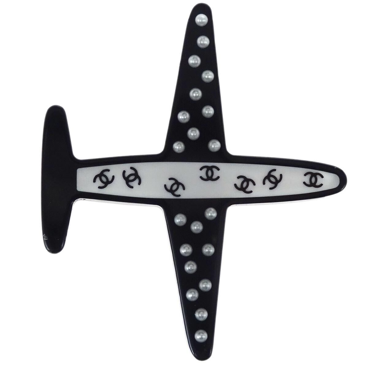 

Chanel Black Airplane Brooch Pin