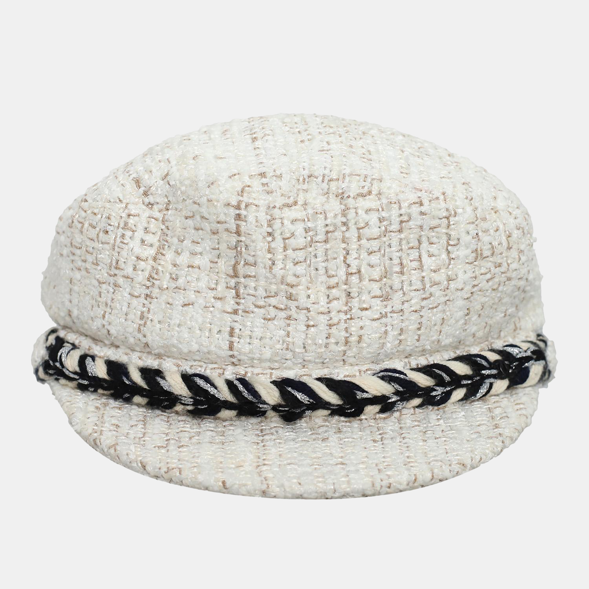 

Chanel White Tweed Breton Cap