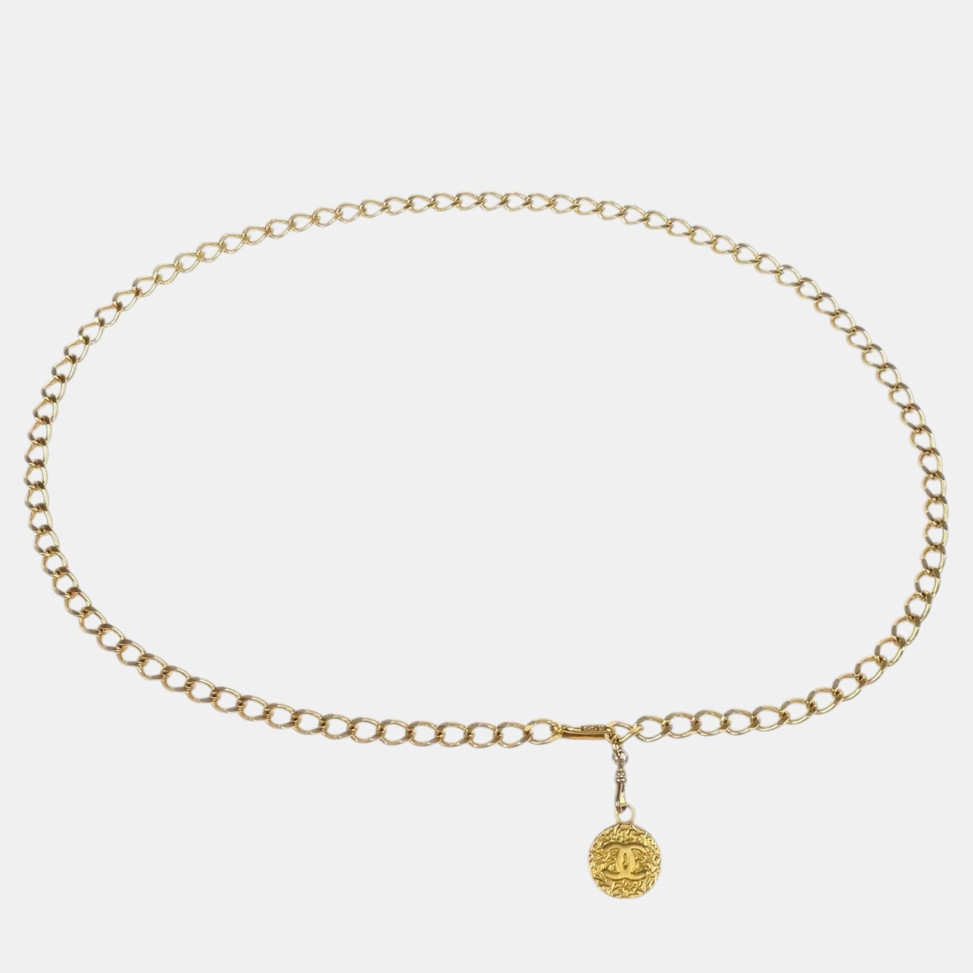 

Chanel Gold Plated Medallion Chain Belt