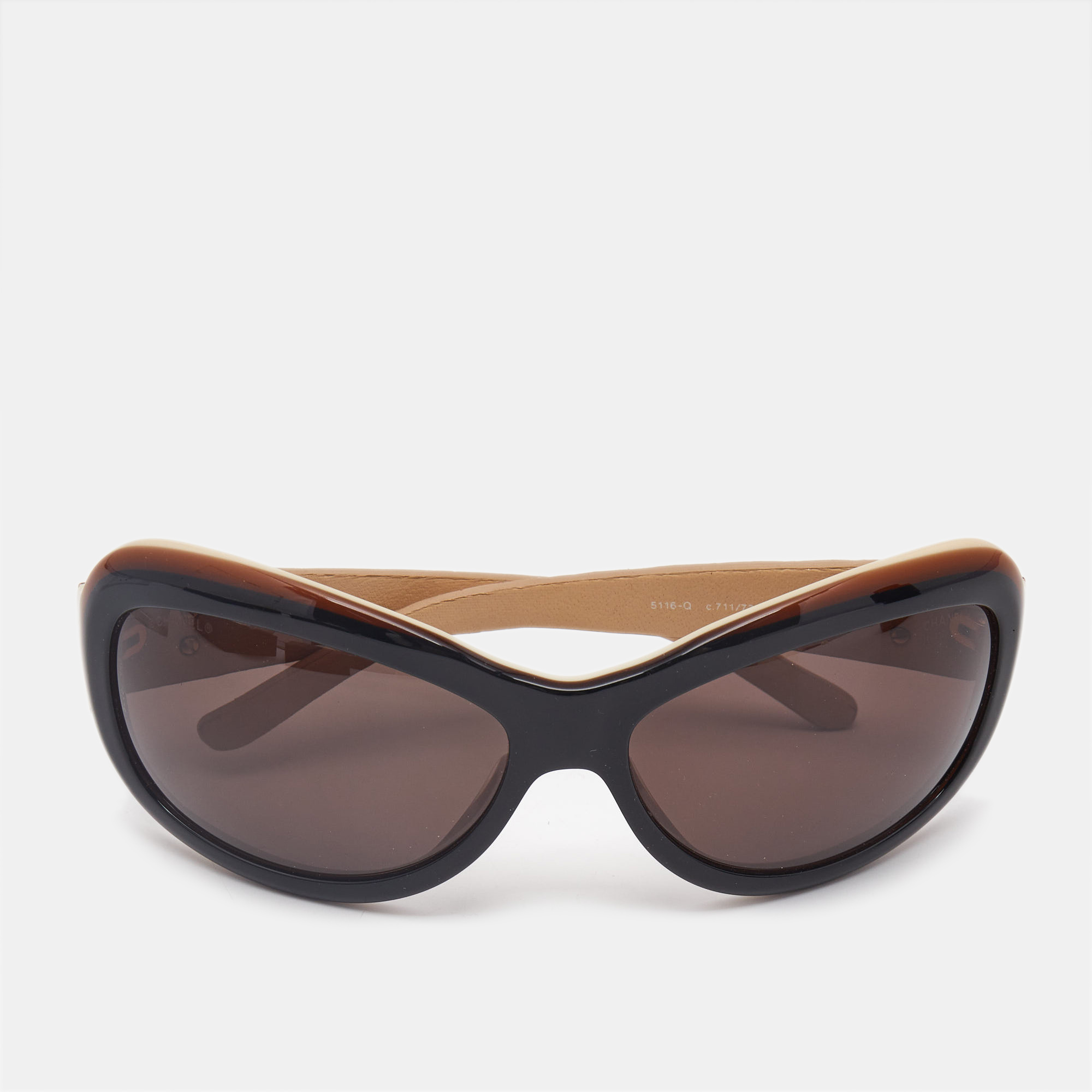 

Chanel Black/Beige Quilted 5116 Q Oversized Sunglasses