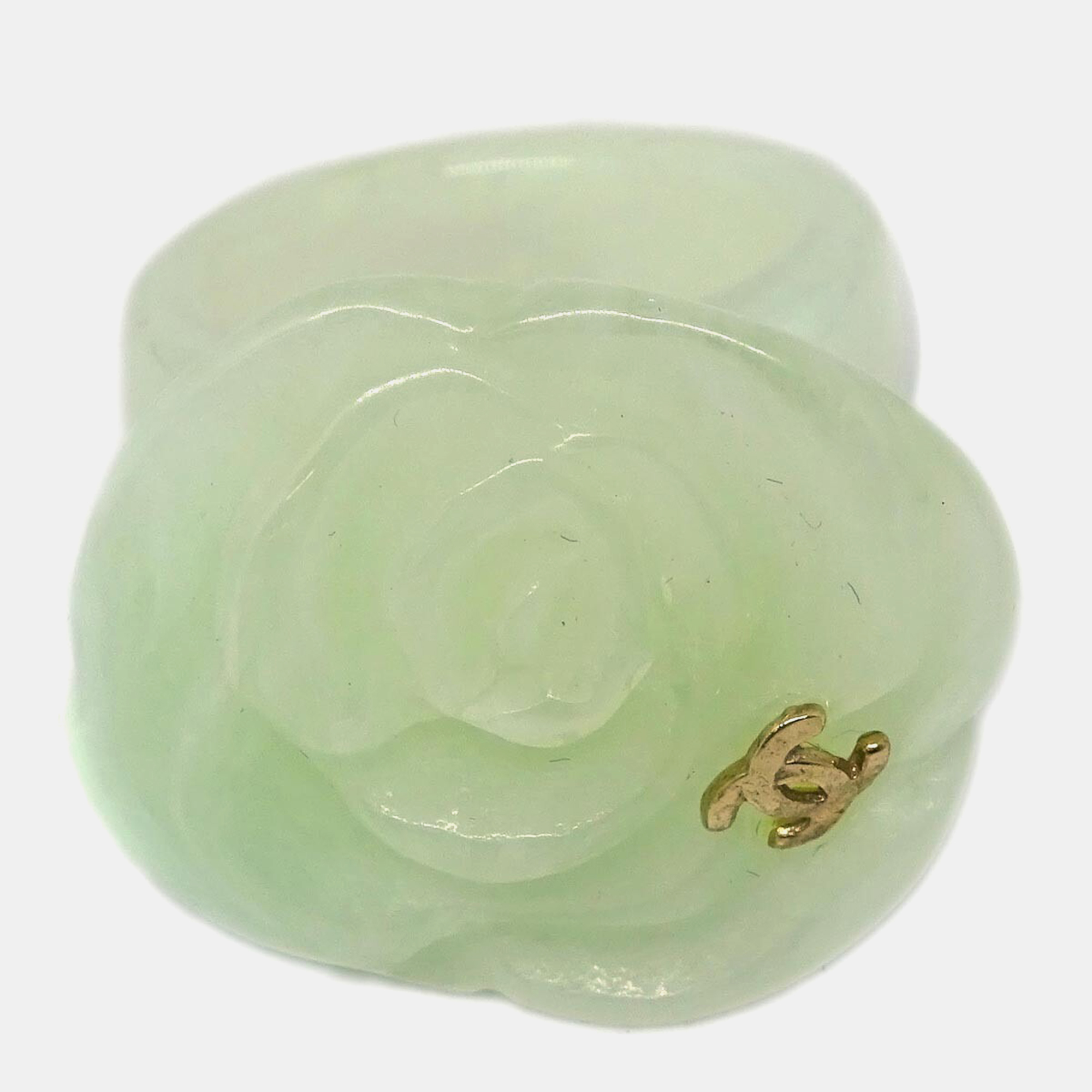 

Chanel Ring Light Green Acrylic Size