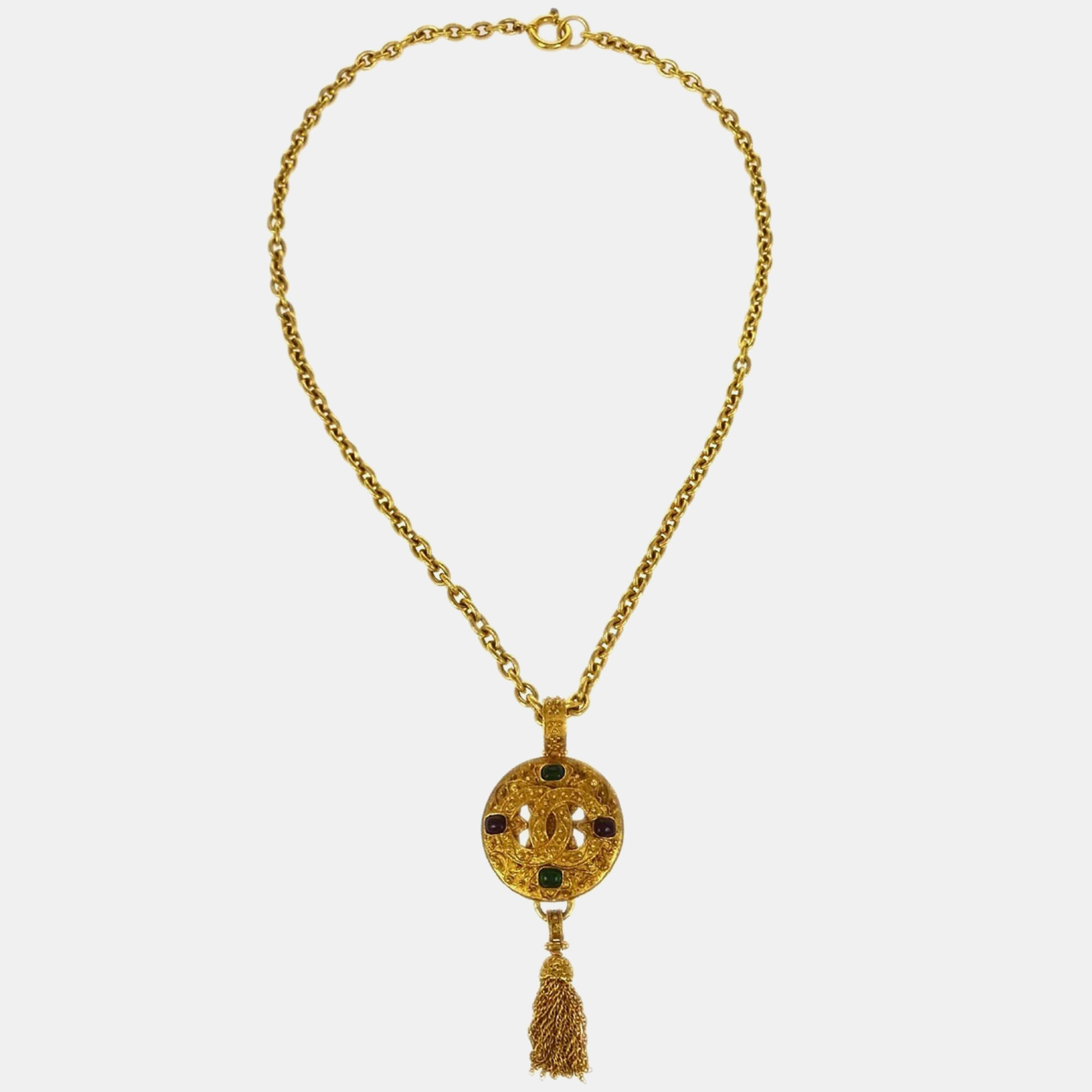 

Chanel Gold Chain Pendant Necklace