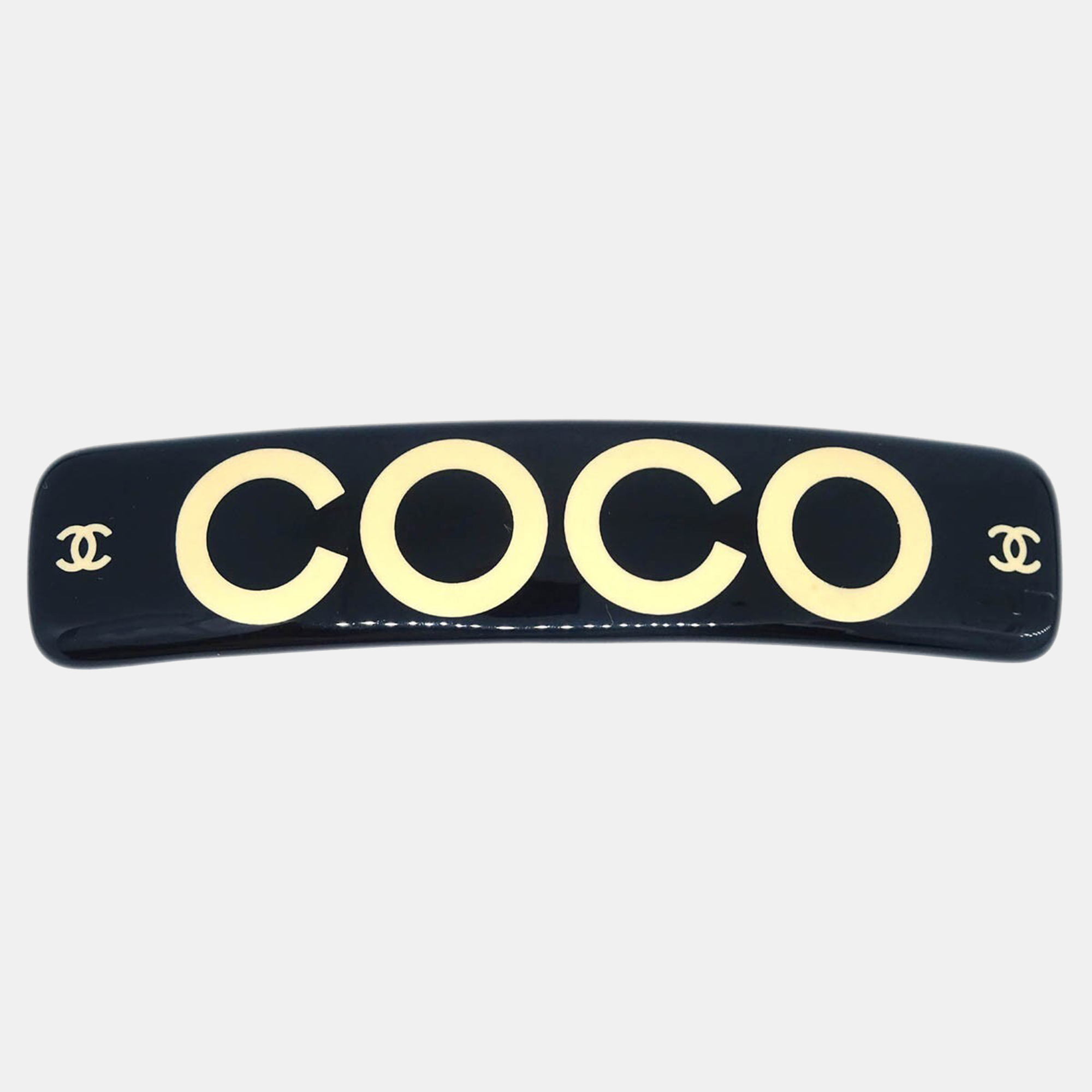 

Chanel Black Acrylic Barrette Hair Accessory