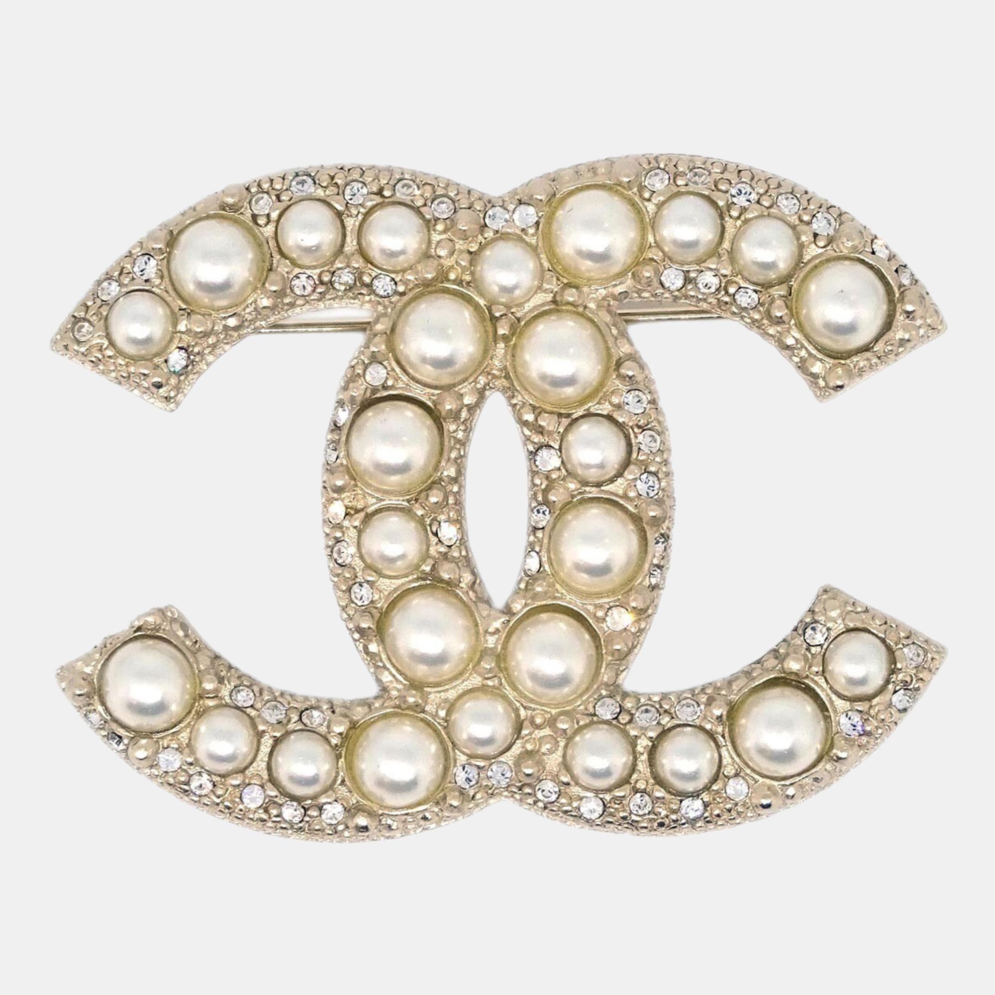 

Chanel CC Gold Plated Artifical Pearl Brooch Pin