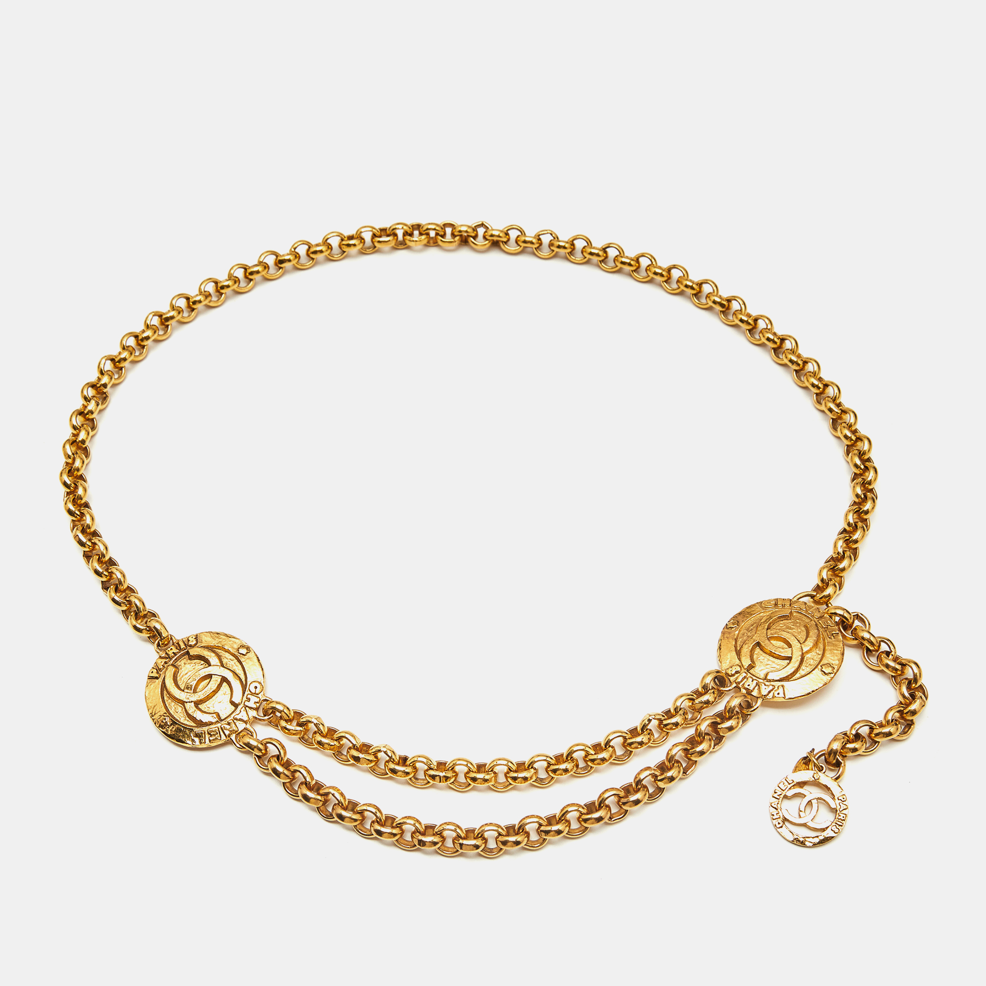 

Chanel CC Medallion Gold Tone Chain Belt