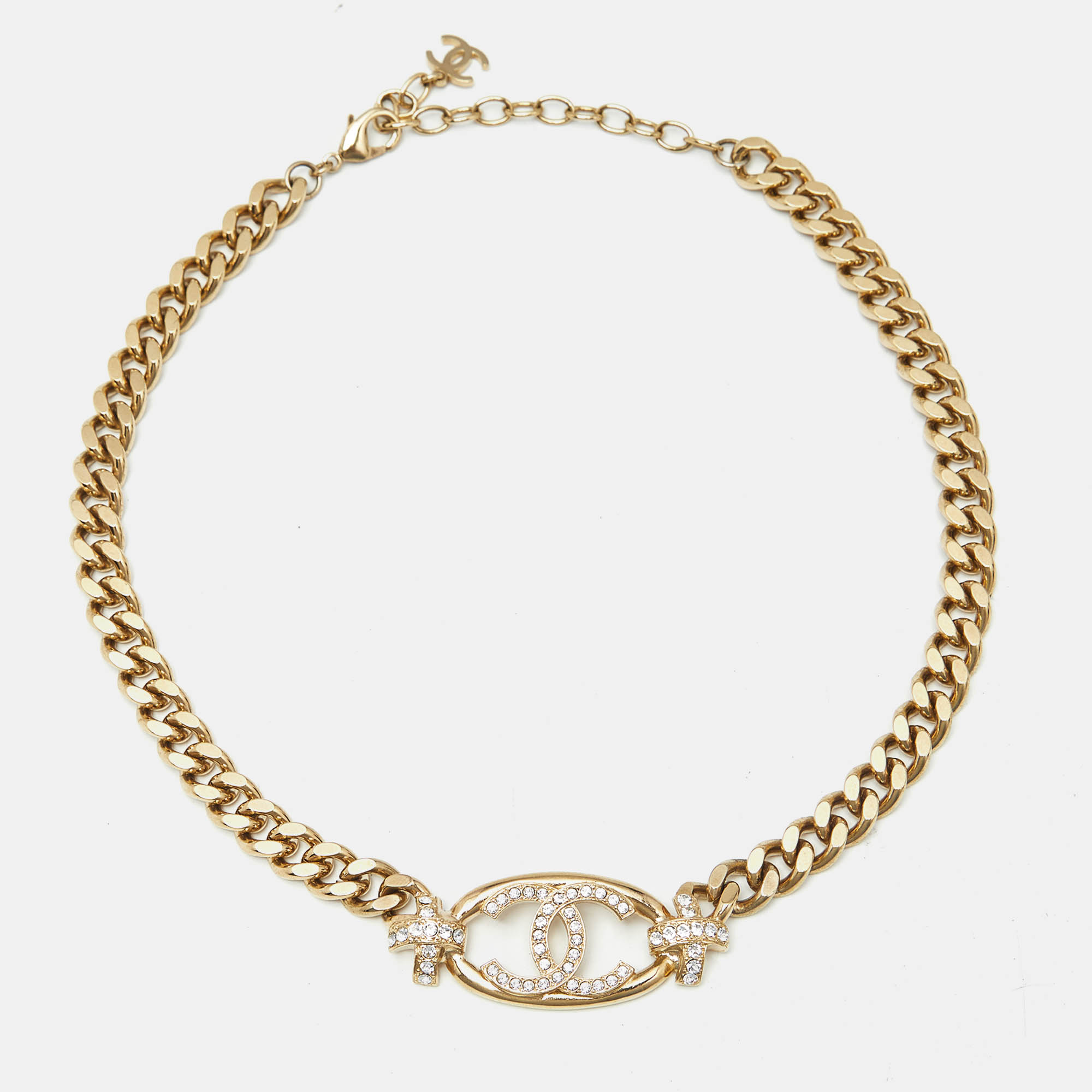 

Chanel CC Crystals Gold Tone Necklace