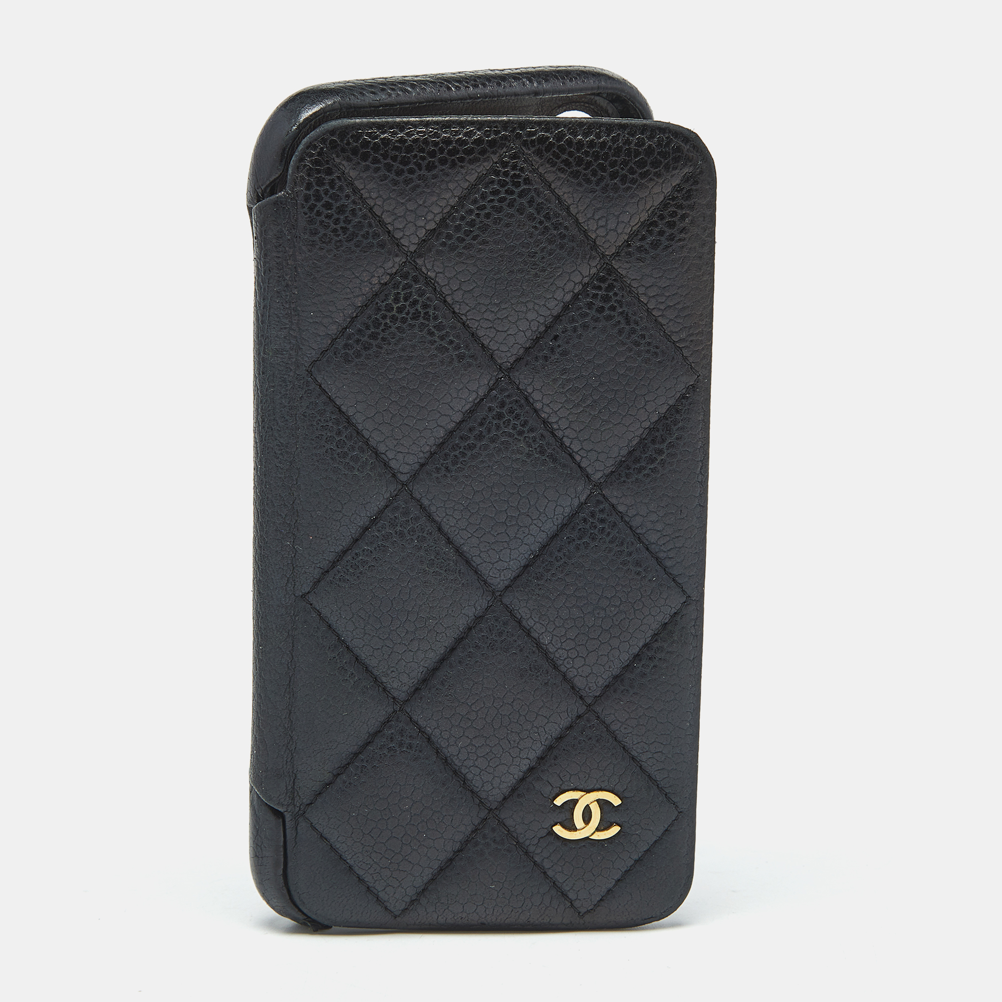 

Chanel Black Quilted Caviar Leather iPhone X Case